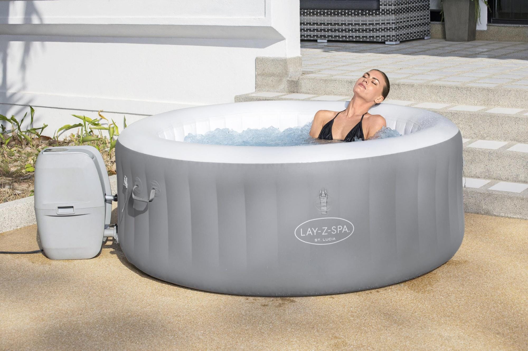 Opblaasbare bubbelbaden Lay-Z Spa Lay-Z-Spa St. Lucia AirJet opblaasbare spa 2-3 personen Bestway 1