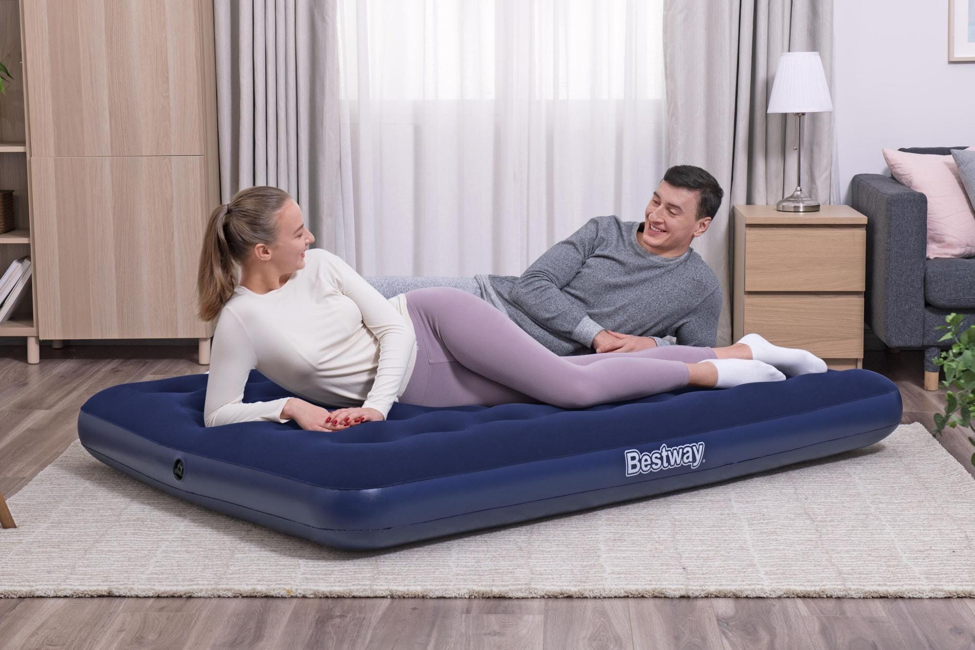 Luchtbed Bestway Junior Blauwe Dubbele Luchtmatras 1.91m x 76cm x 22cm Bestway 3