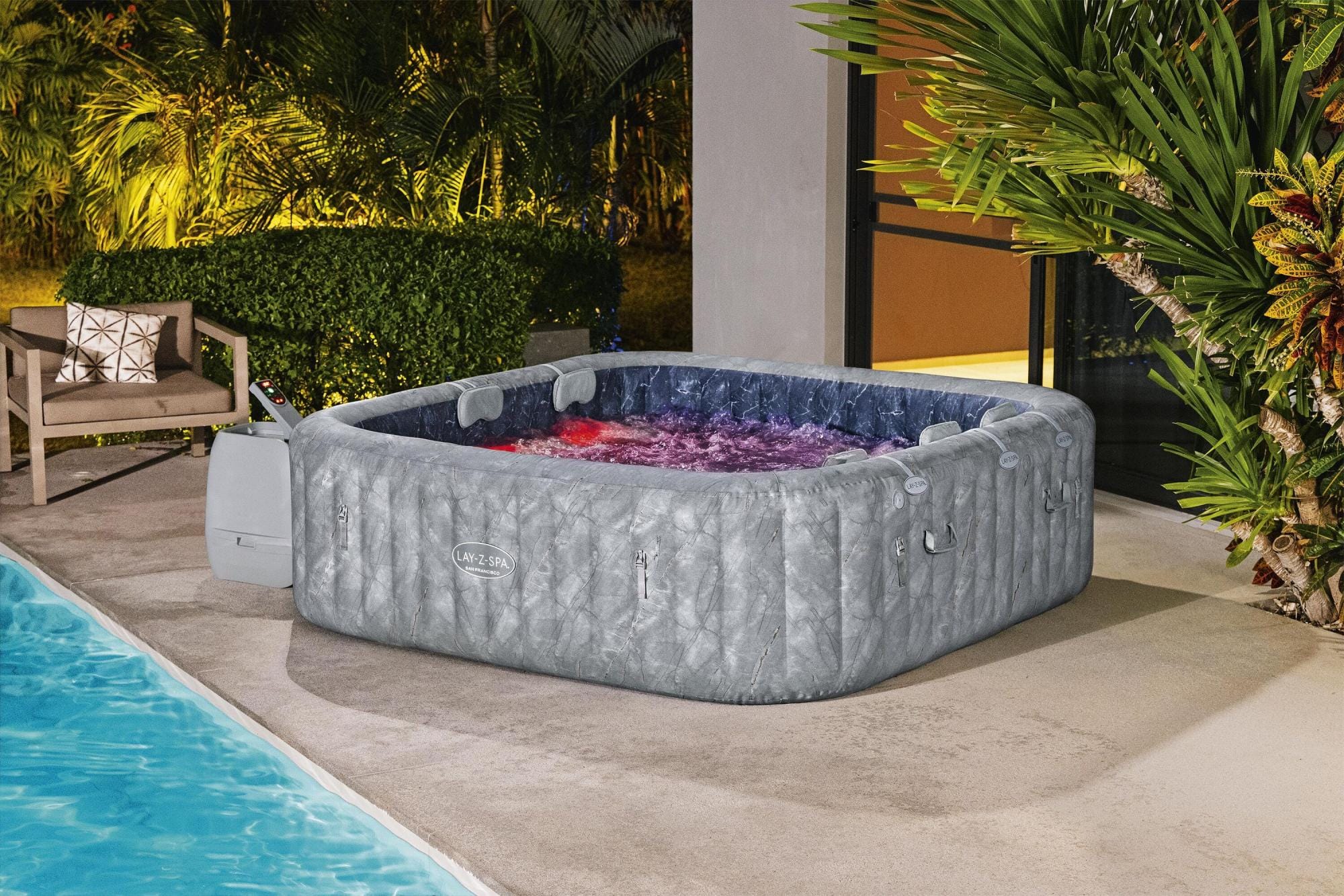Opblaasbare bubbelbaden Lay-Z Spa Lay-Z-Spa San Francisco Energy-Efficient Smart HydroJet Pro Opblaasbare Spa met App Bediening 5-7 Personen Bestway 9