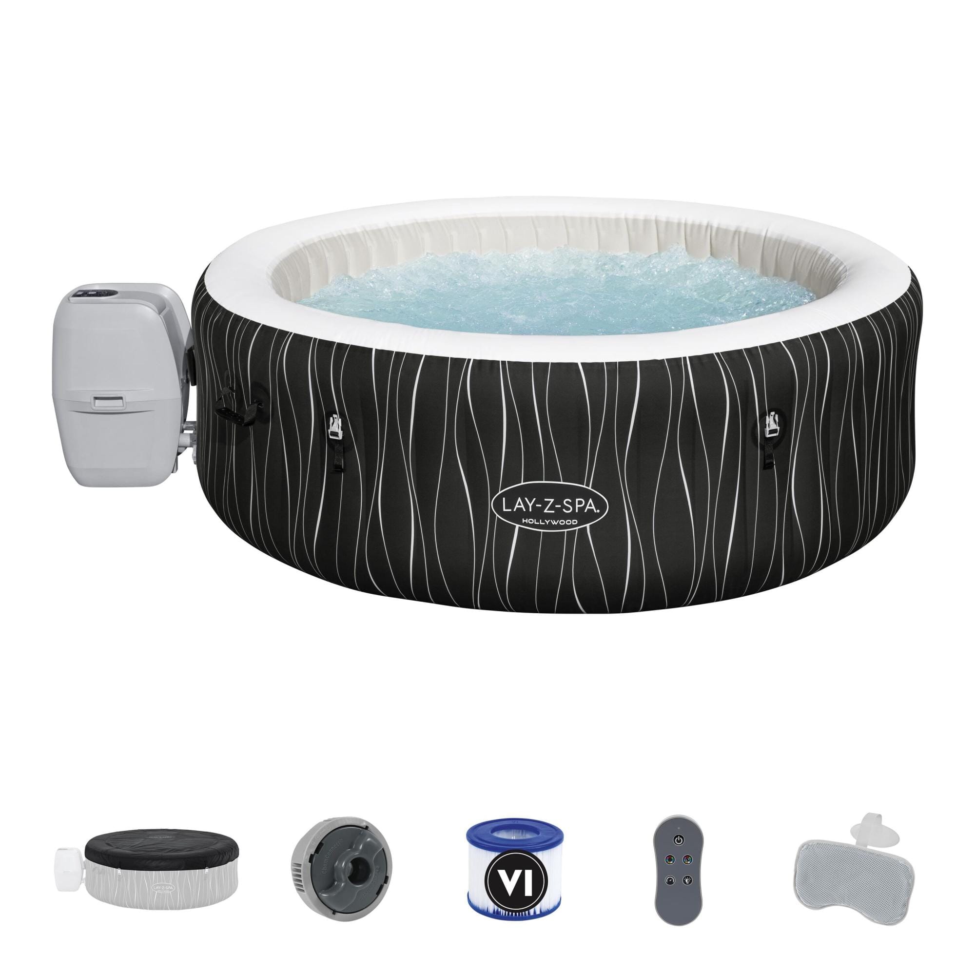 Opblaasbare bubbelbaden Lay-Z Spa Lay-Z-Spa Hollywood AirJet opblaasbare spa 4-6 personen Bestway 1
