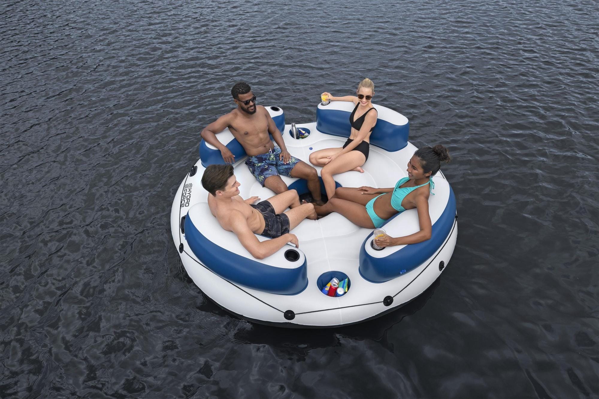 Opblaasbare strandartikelen Hydro Force Lazy Dayz Opblaasbaar Party Eiland voor 4 Personen Bestway 3