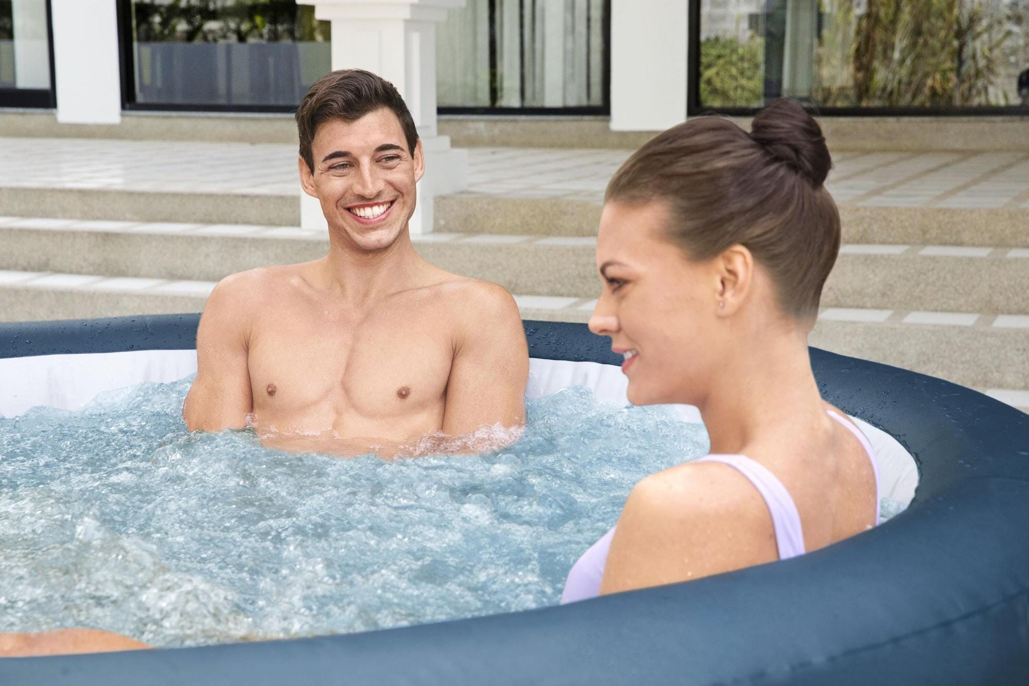Opblaasbare bubbelbaden Lay-Z Spa Lay-Z-Spa Milan AirJet Plus opblaasbare hottub met appbediening 4-6 personen Bestway 30
