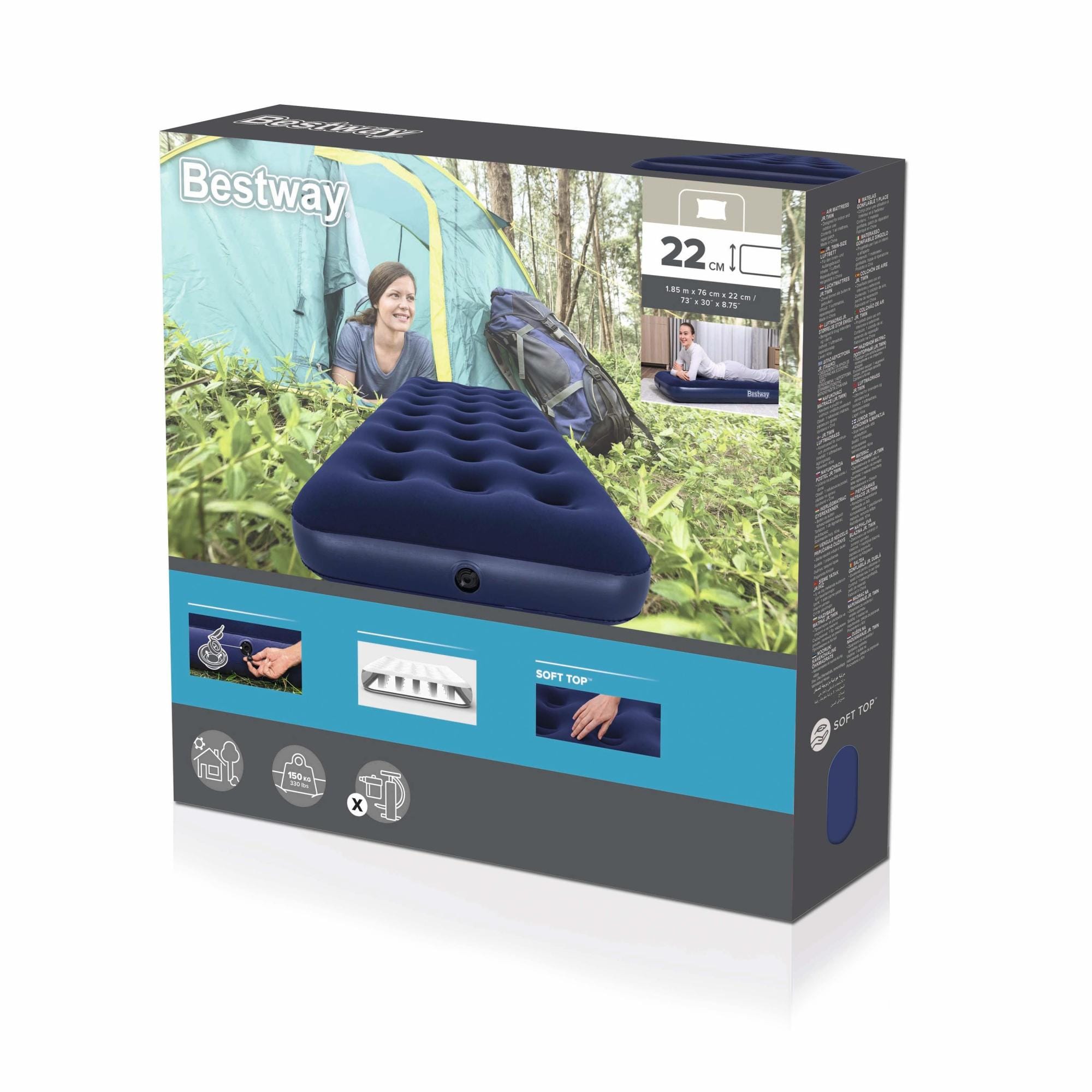Luchtbed Bestway Junior Dubbele Luchtmatras 1,85 m x 76 cm x 22 cm Bestway 17