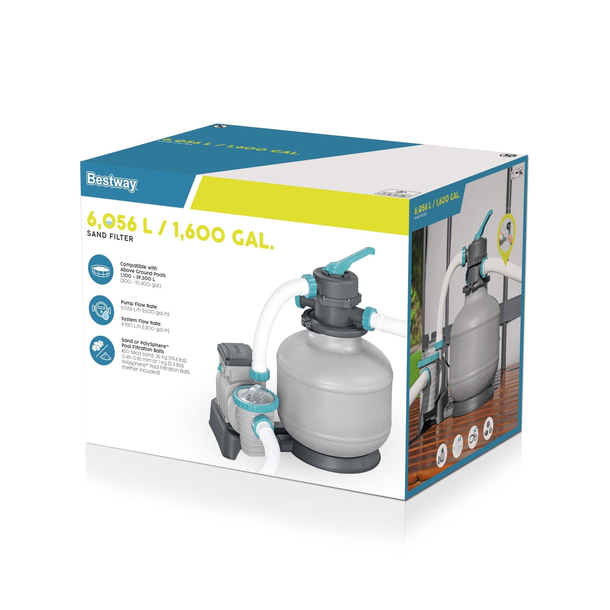 Accessoires Bestway 6.056 L Zandfilterpomp voor Bovengrondse Zwembaden Bestway 10