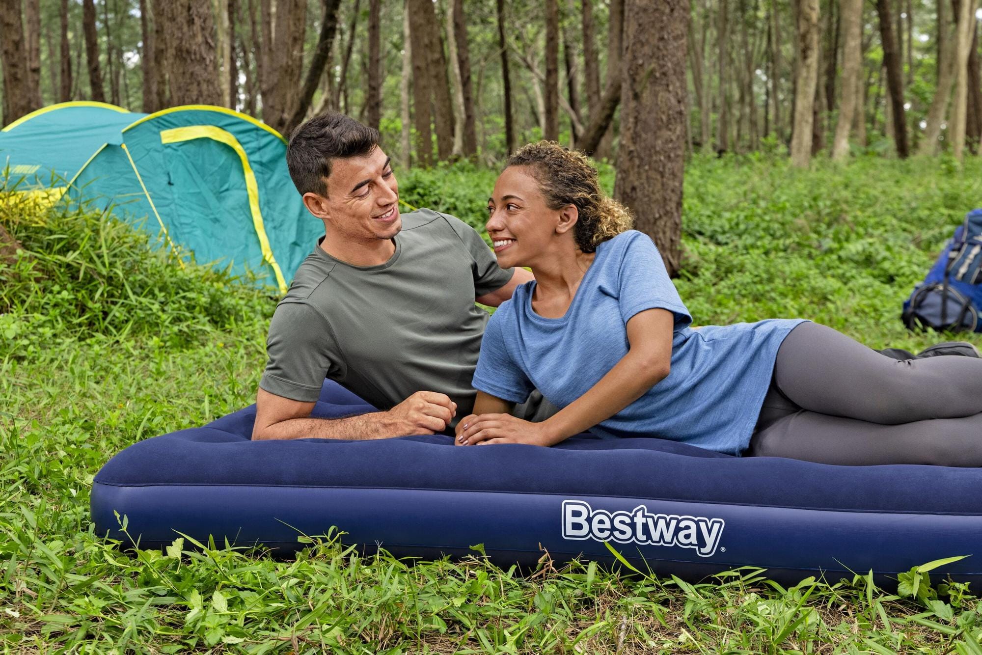 Luchtbed Bestway Junior Blauwe Dubbele Luchtmatras 1.91m x 76cm x 22cm Bestway 13