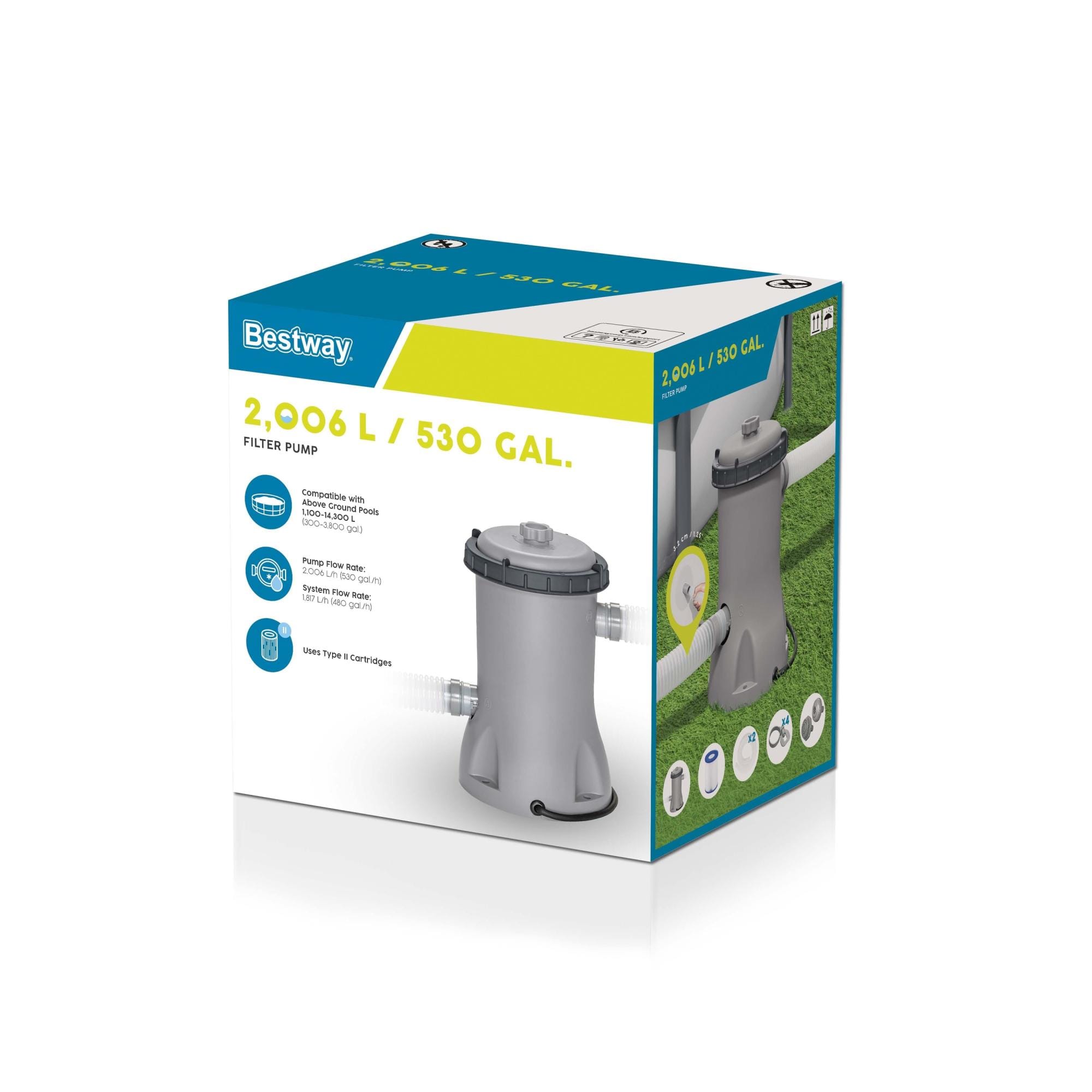 Accessoires Bestway 2.006 L Bovengrondse Zwembad Filterpomp Bestway 9