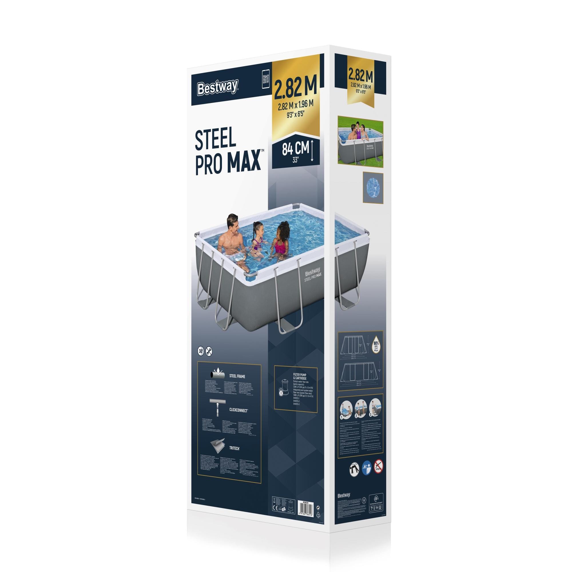 Bovengronds zwembad Bestway Steel Pro MAX Bovengrondse Zwembadset 2,82 m x 1,96 m x 84 cm Bestway 10