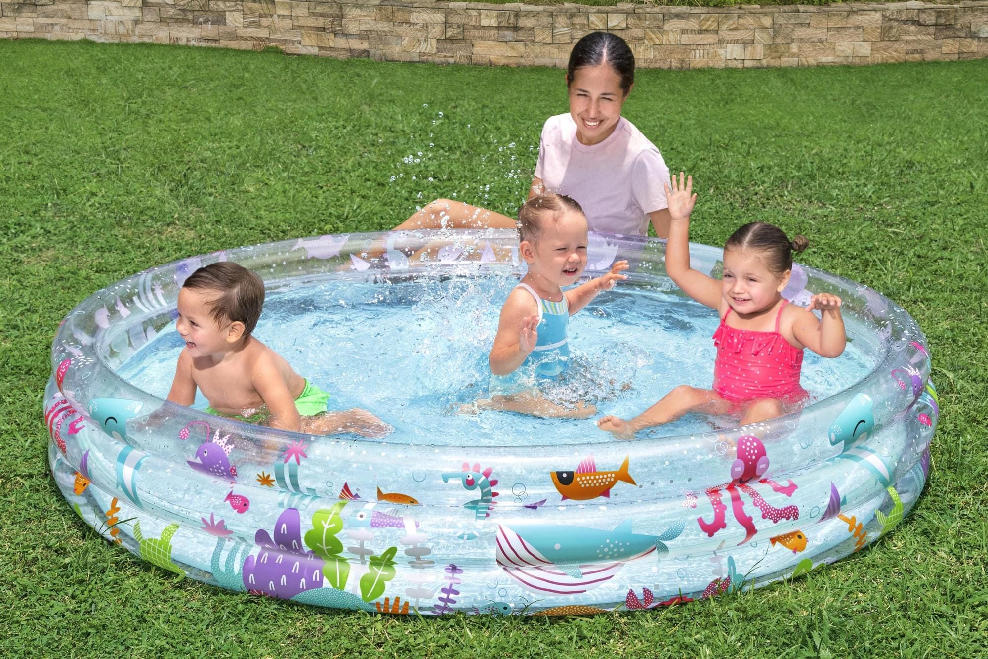 Opblaasbare spullen voor kinderen Bestway Deep Dive Opblaasbaar Kinderzwembad met 3 Ringen 1,83 m x 33 cm Bestway 2