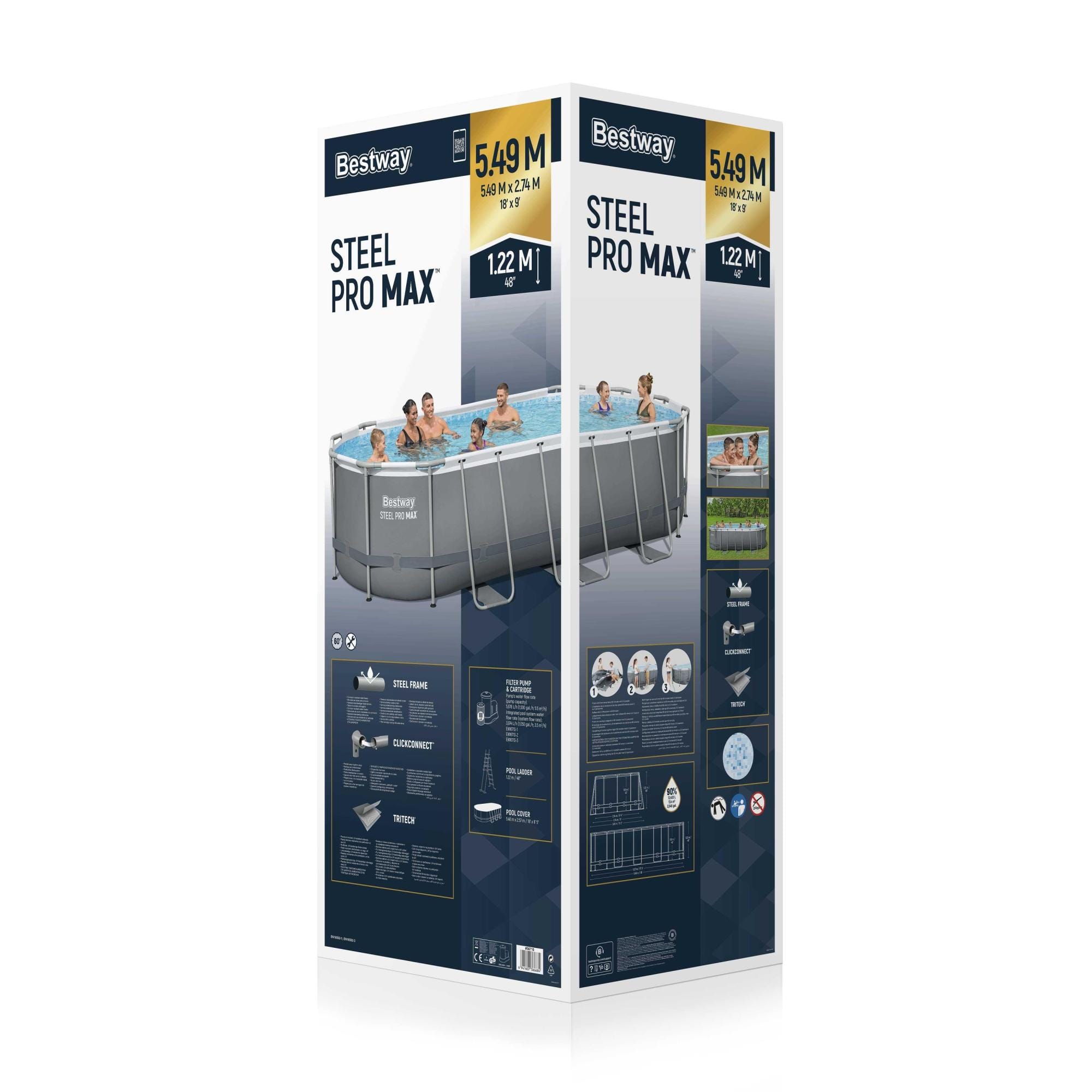 Bovengronds zwembad Bestway Steel Pro MAX Ovaal Bovengrondse Zwembad Set 5,49 m x 2,74 m x 1,22 m Bestway 9