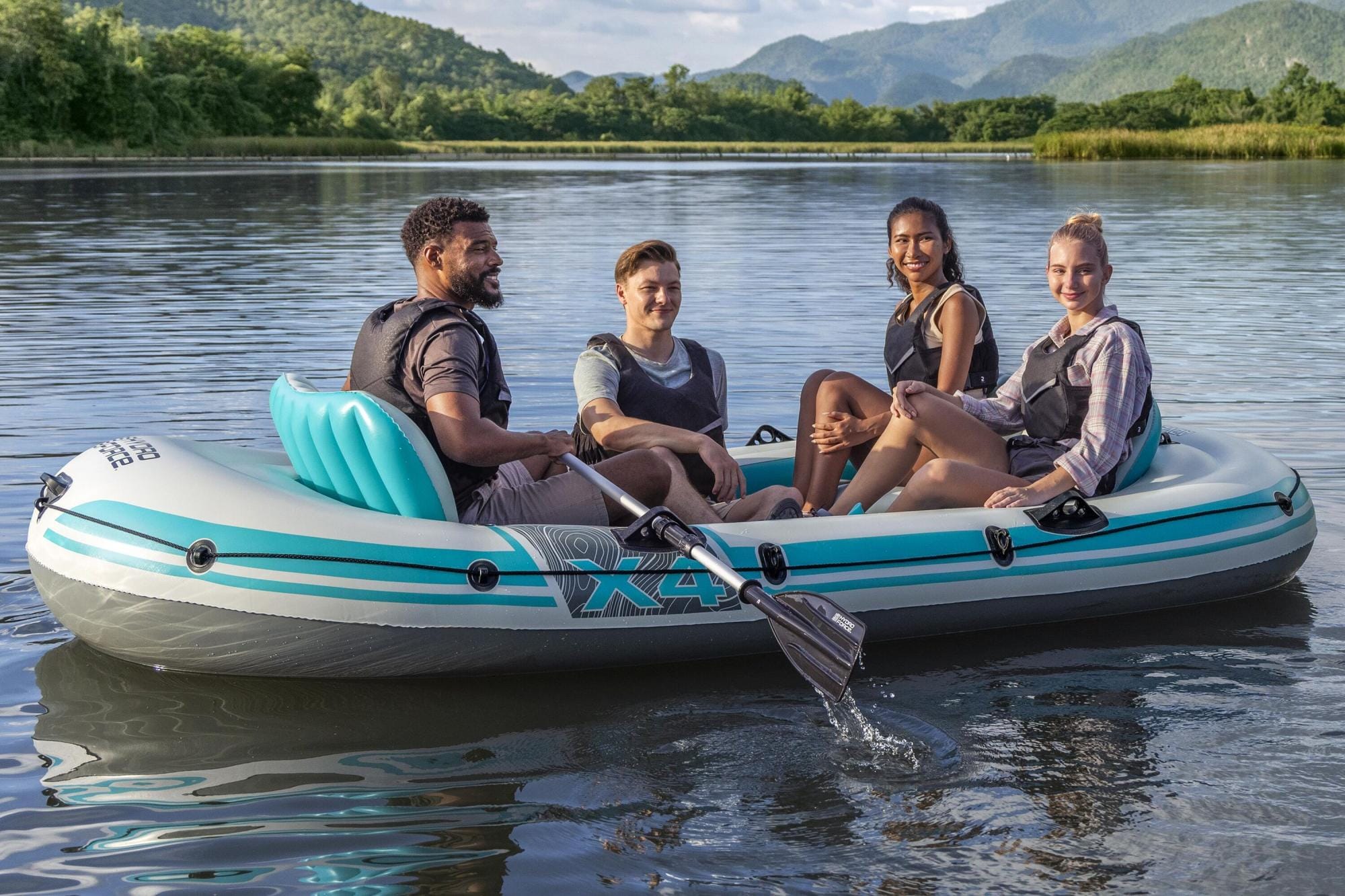 SUP en kajak Hydro Force Premium Aluminium Roeispanen & Converteerbare Peddel Set 1,45 m (1 Paar) Bestway 1
