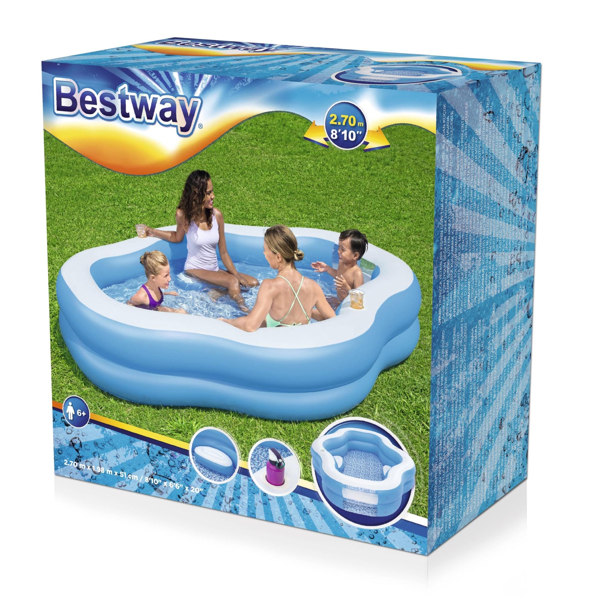 Opblaasbare spullen voor kinderen Bestway Splashview Opblaasbaar Familiezwembad met doorkijkvenster 2.70m x 1.98m x 51cm Bestway 10