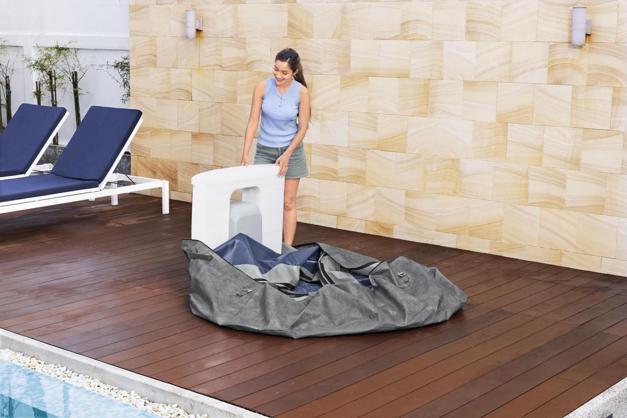 Opblaasbare bubbelbaden Lay-Z Spa Lay-Z-Spa Carrara Energy-Efficient Smart AirJet Spa met App Bediening 4-6 Personen Bestway 8
