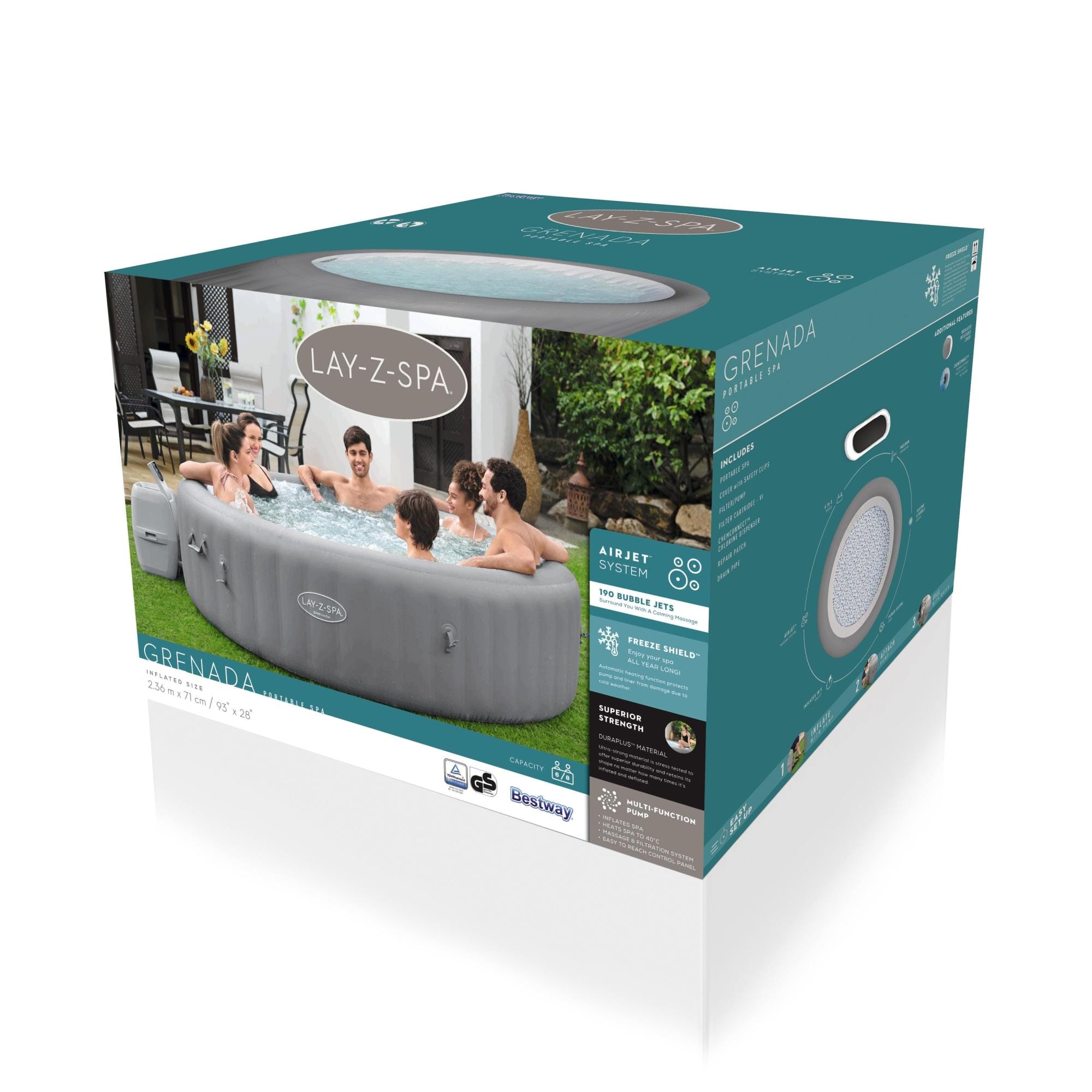 Opblaasbare bubbelbaden Lay-Z Spa Lay-Z-Spa Grenada AirJet opblaasbare spa 6-8 personen Bestway 10