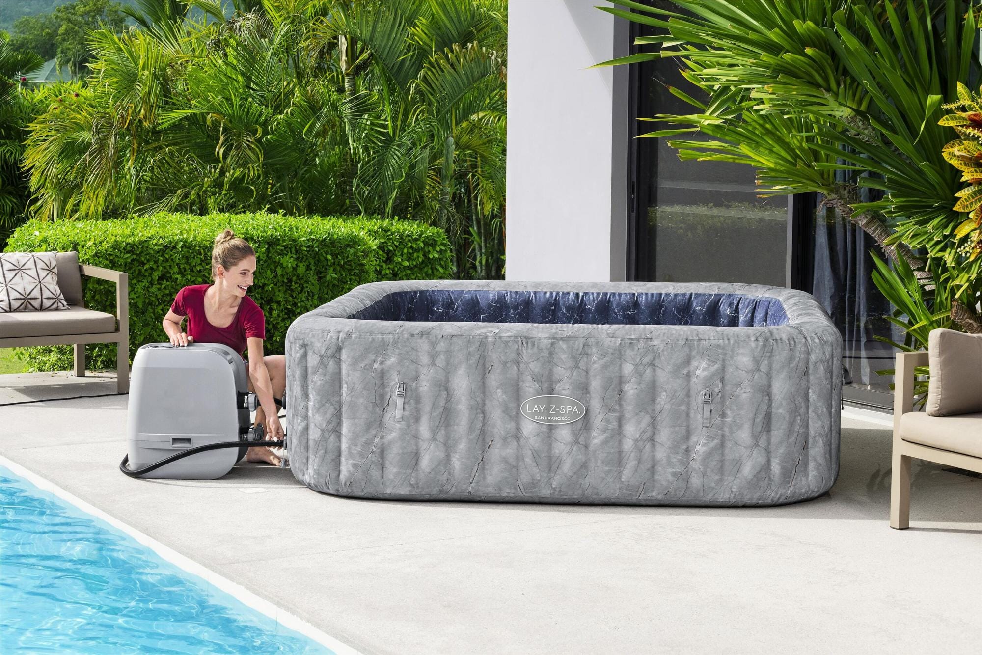 Opblaasbare bubbelbaden Lay-Z Spa Lay-Z-Spa San Francisco HydroJet Pro opblaasbare spa 5-7 personen Bestway 7