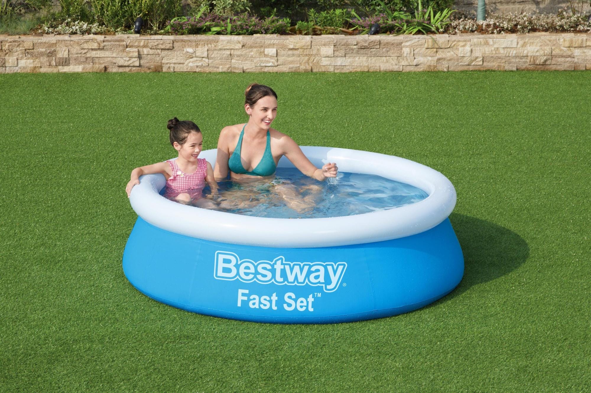 Bovengronds zwembad Fast Set bovengronds rond opblaasbaar zwembad van 183X51 cm Bestway 3