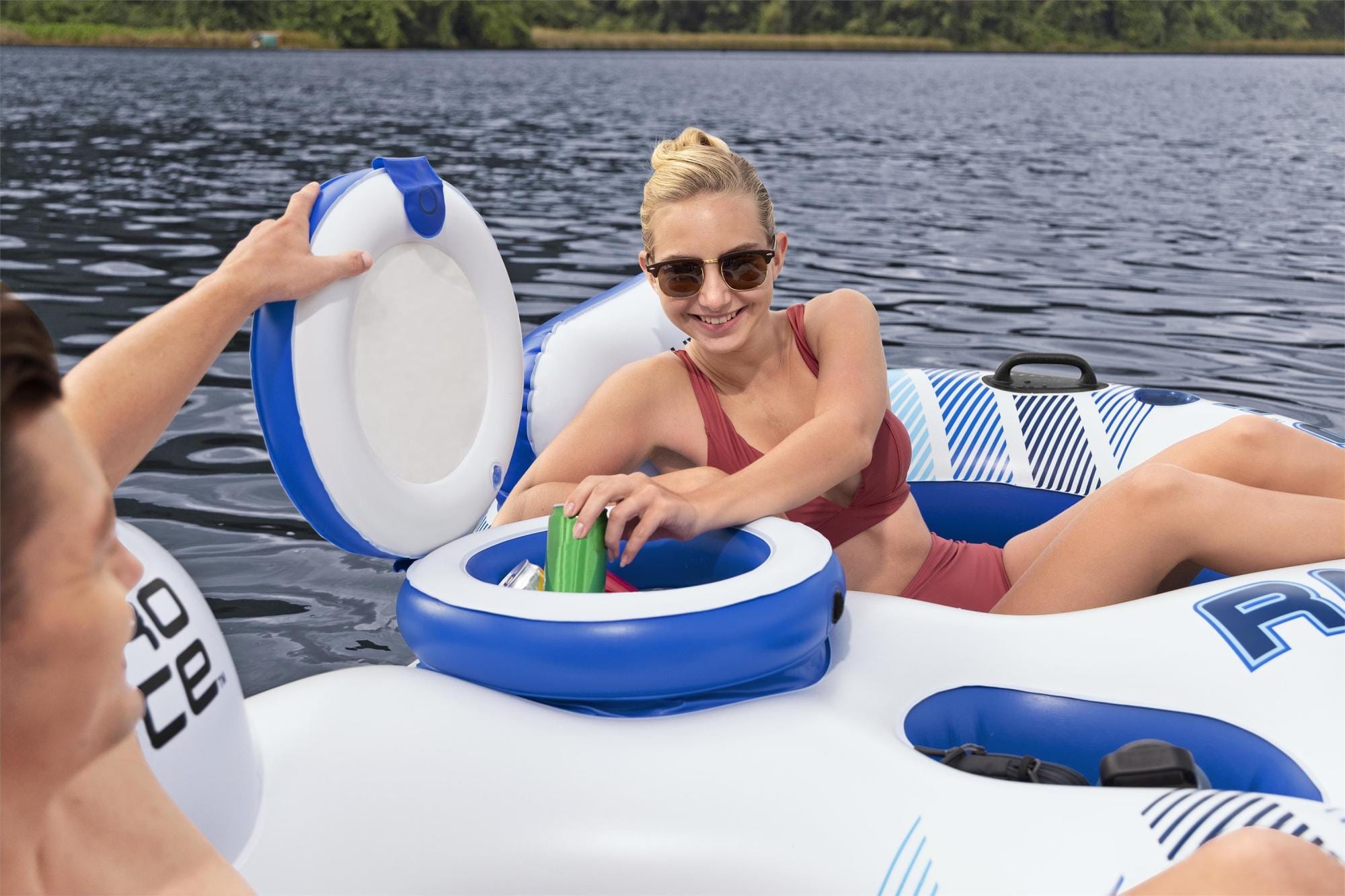 Opblaasbare strandartikelen Hydro Force Rapid Rider Dubbele Rivierband voor 2 personen 2,40 m Bestway 10
