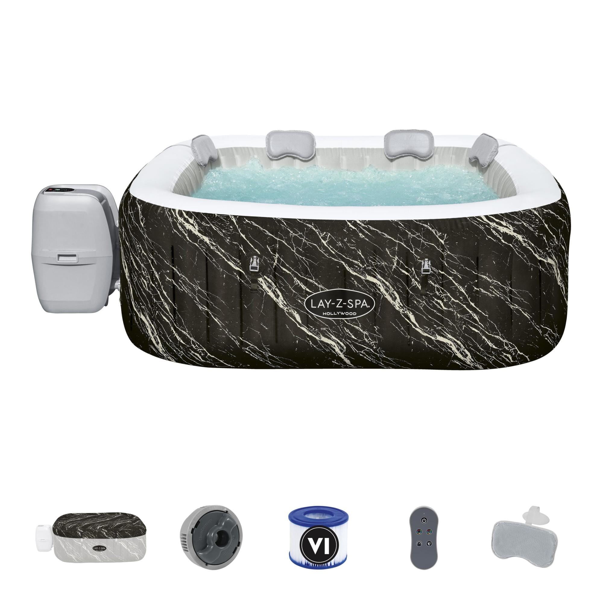 Opblaasbare bubbelbaden Lay-Z Spa Lay-Z-Spa Hollywood Luxe AirJet  Opblaasbare Spa met Ledverlichting voor 4-6 Personen Bestway 1