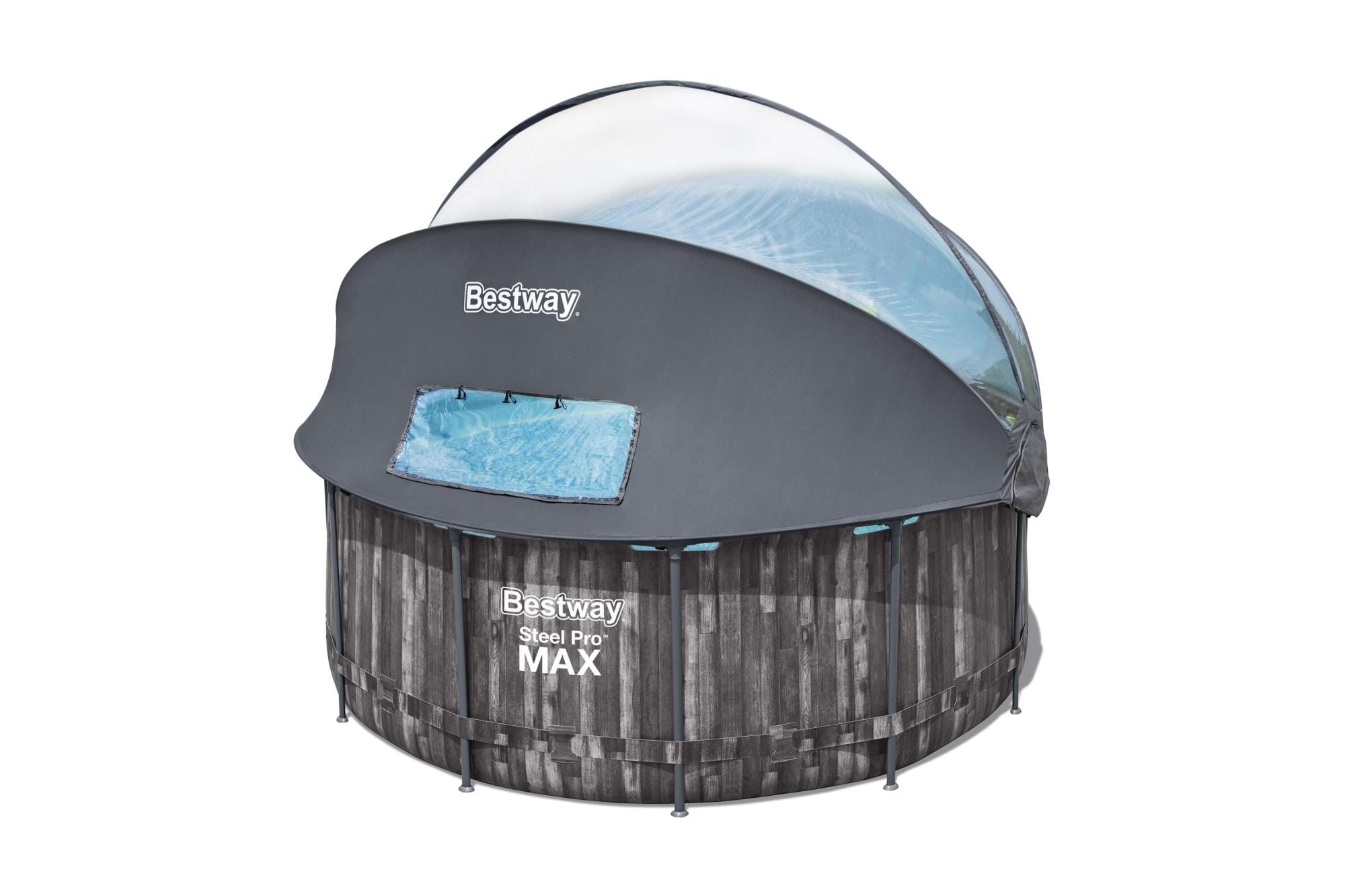 Bovengronds zwembad Steel Pro MAX bovengrondse ronde set van 366x122 cm met zonnescherm Bestway 1