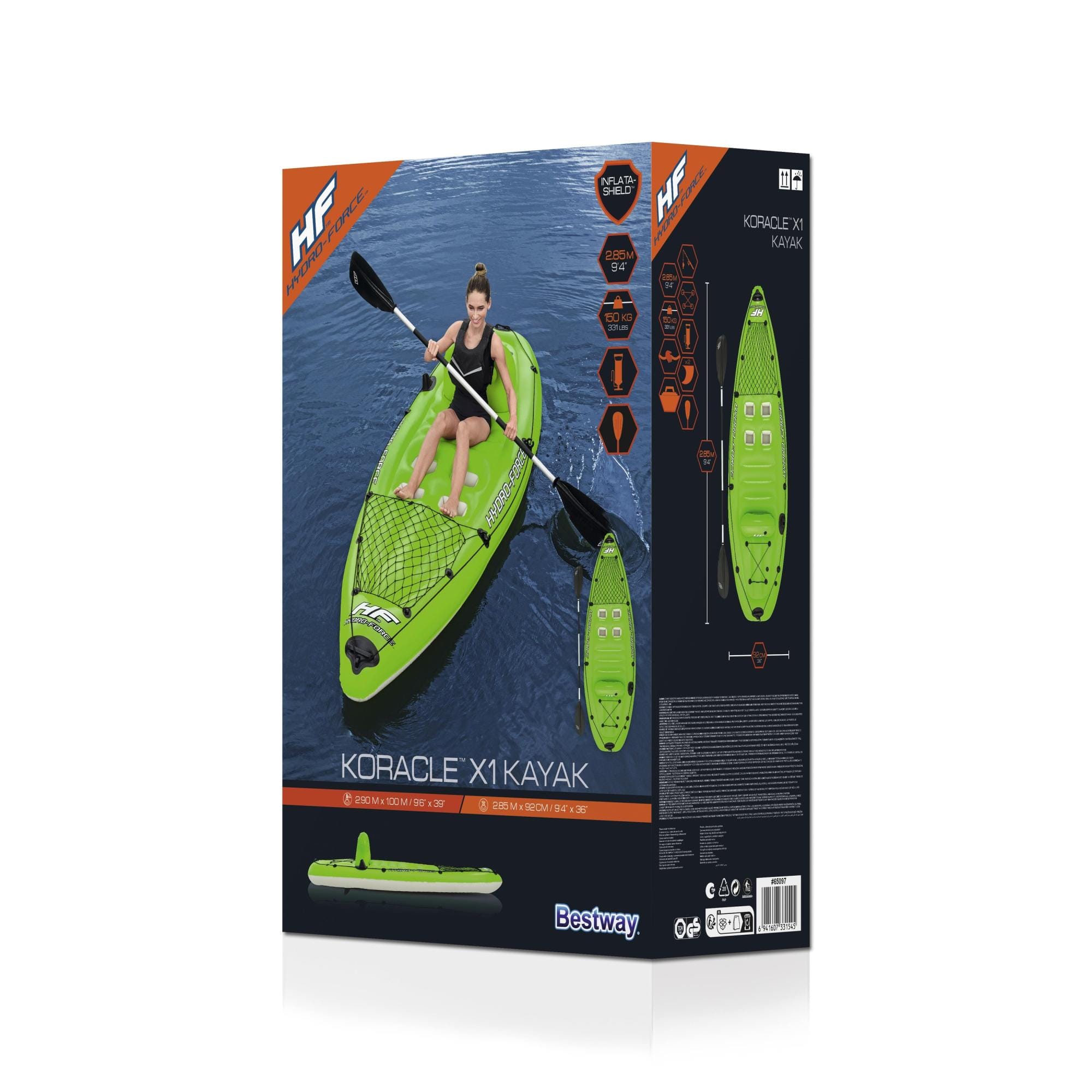 SUP en kajak Koracle opblaasbare visserskayak van 285x92 cm, voor 1 persoon Bestway 10