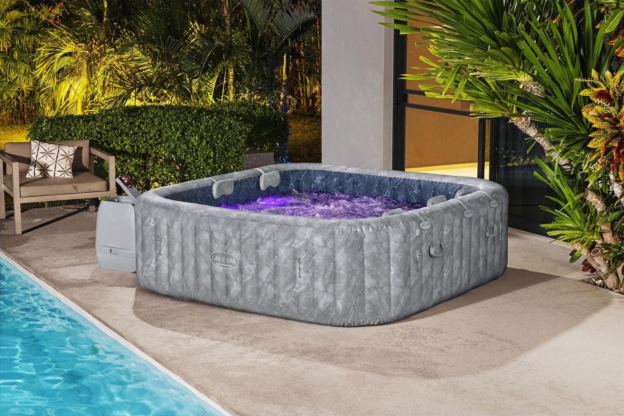 Opblaasbare bubbelbaden Lay-Z Spa Lay-Z-Spa San Francisco Energy-Efficient Smart HydroJet Pro Opblaasbare Spa met App Bediening 5-7 Personen Bestway 8