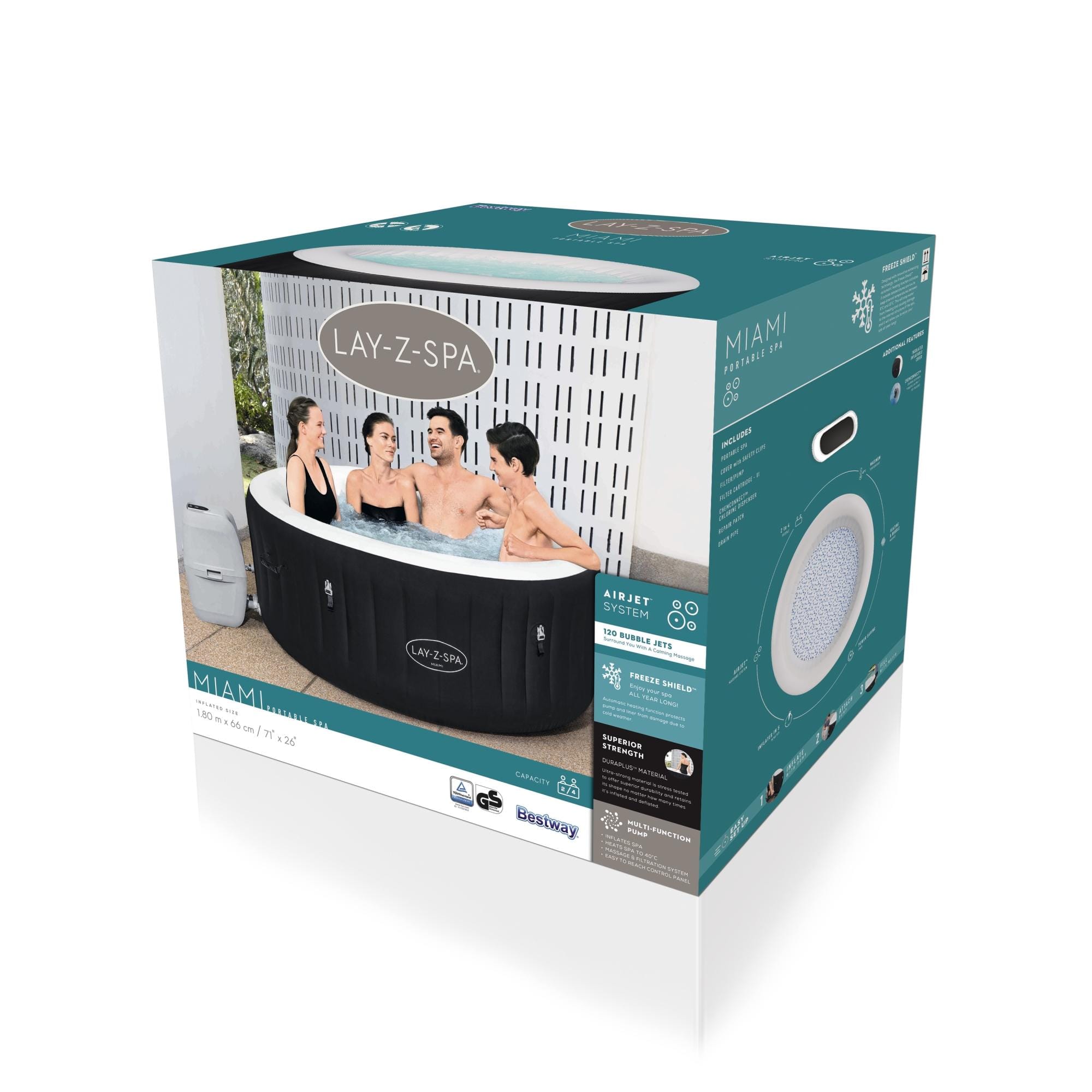 Opblaasbare bubbelbaden Lay-Z Spa Lay-Z-Spa Miami AirJet opblaasbare spa 2-4 personen Bestway 9
