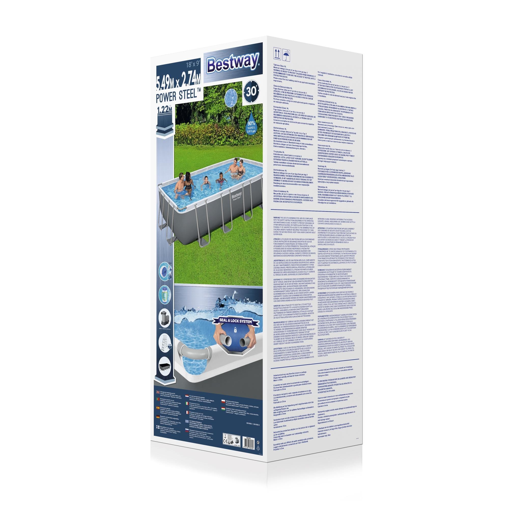 Bovengronds zwembad Power Steel bovengrondse rechthoekige set van 549x274x122 cm Bestway 8