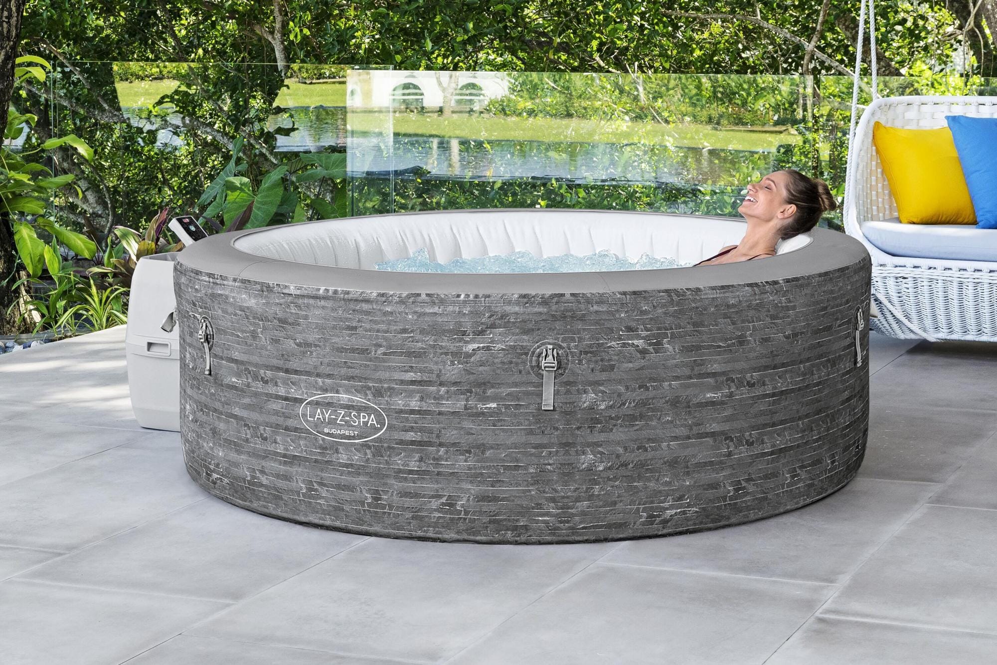 Opblaasbare bubbelbaden Lay-Z Spa Lay-Z-Spa Budapest AirJet opblaasbare spa 4-6 personen Bestway 5
