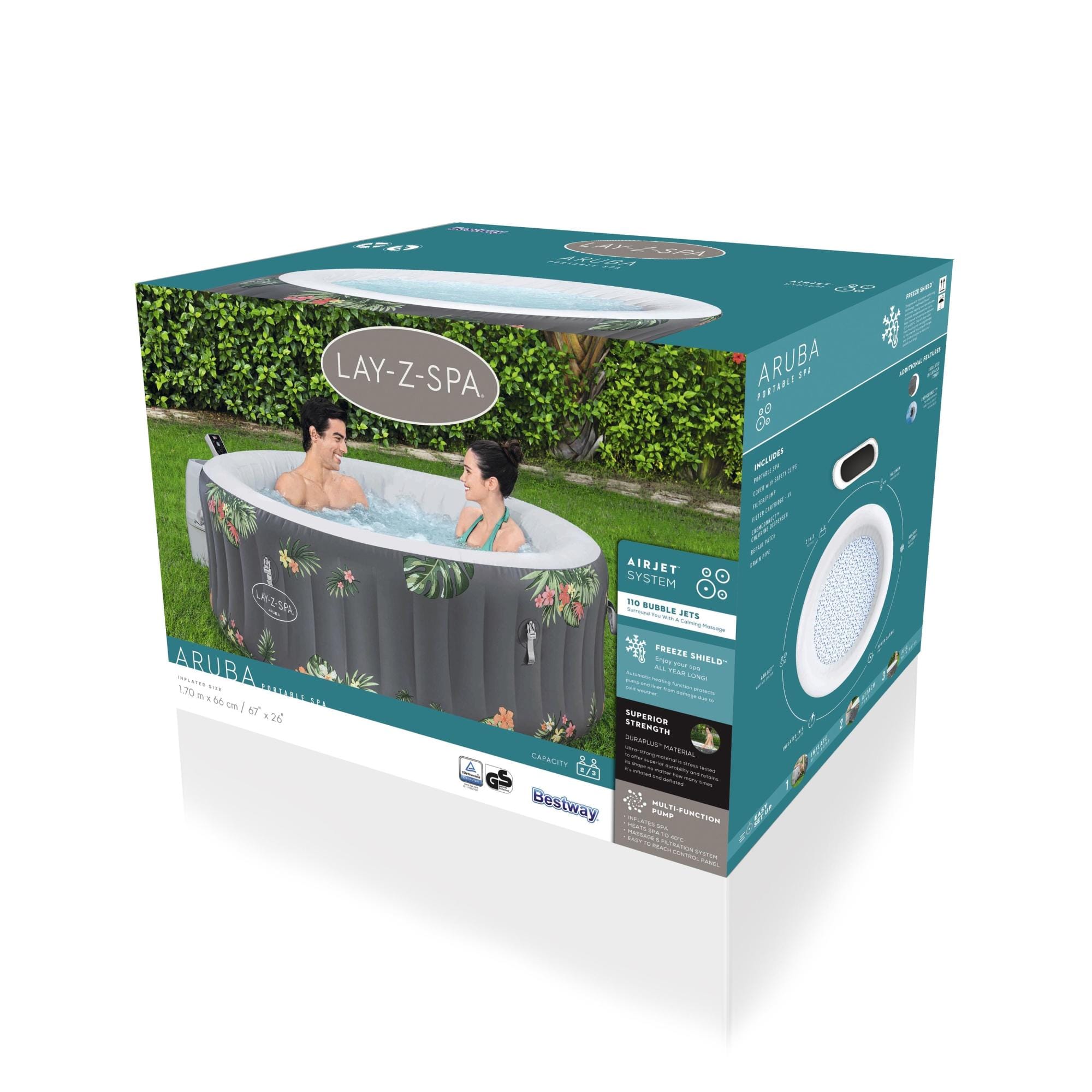 Opblaasbare bubbelbaden Lay-Z Spa Lay-Z-Spa Aruba AirJet opblaasbare spa 2-3 personen Bestway 9