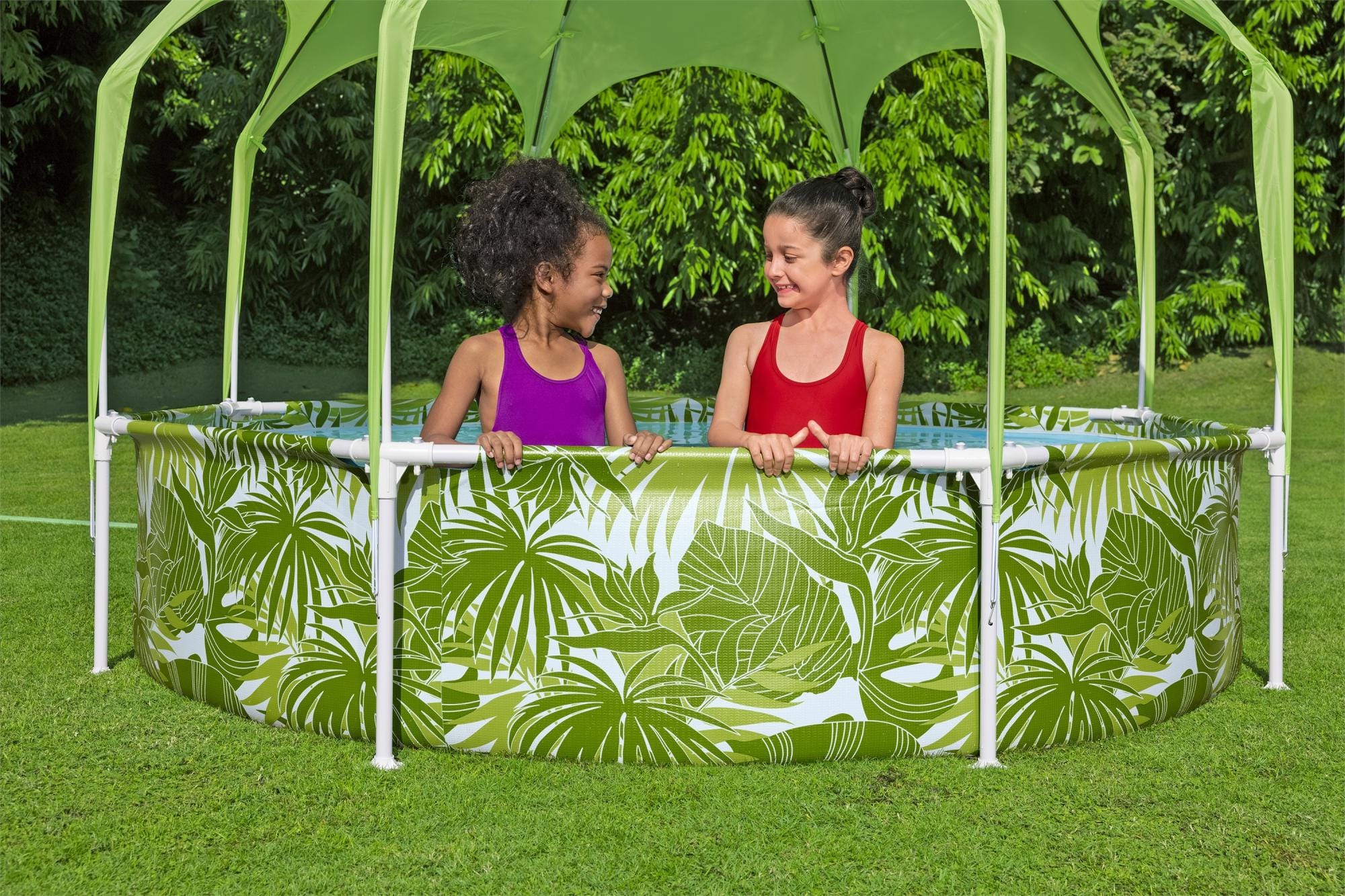Opblaasbare spullen voor kinderen Bestway Splash-in-Shade Rond Bovengronds Zwembad met UV Careful Zonnescherm Bestway 4
