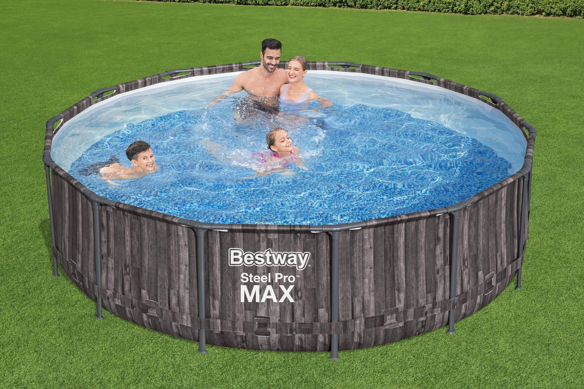 Bovengronds zwembad Steel Pro MAX  bovengrondse ronde set van 427x107 cm donker hout Bestway 1