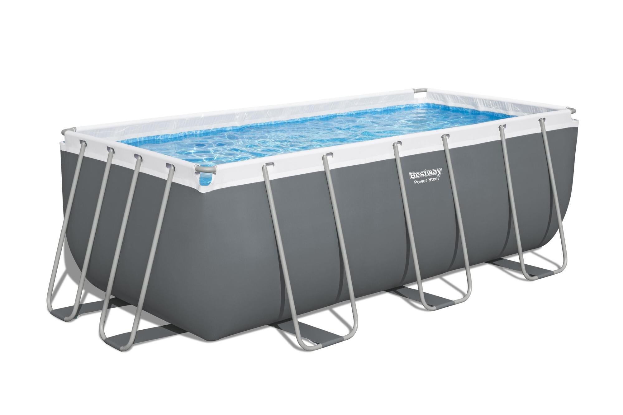 Bovengronds zwembad Power Steel bovengrondse rechthoekige set van 412x201x122 cm Bestway 1