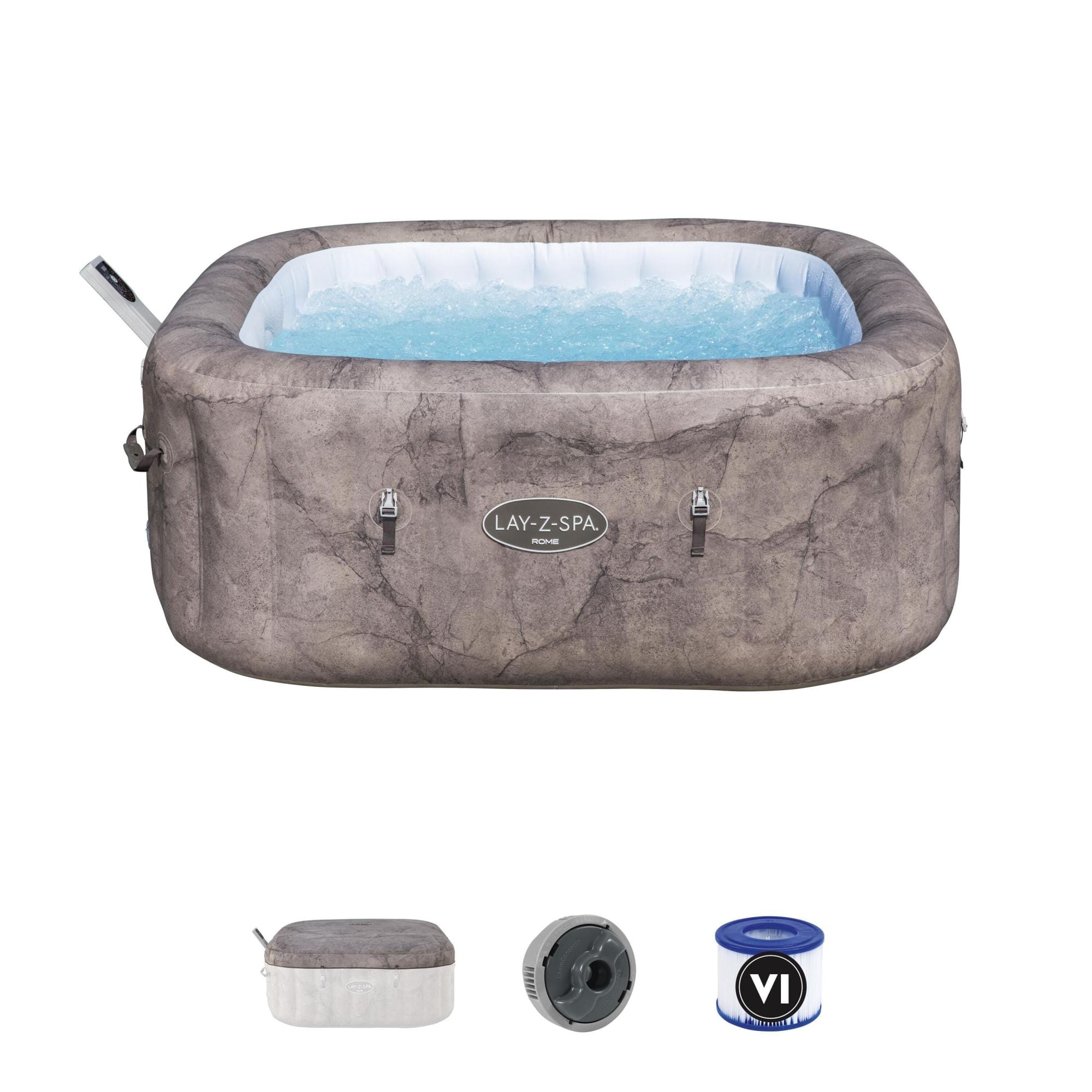 Opblaasbare bubbelbaden Lay-Z Spa Lay-Z-Spa Rome Energy-Efficient Smart AirJet Opblaasbare Spa met App Bediening 4-6 Personen Bestway 1