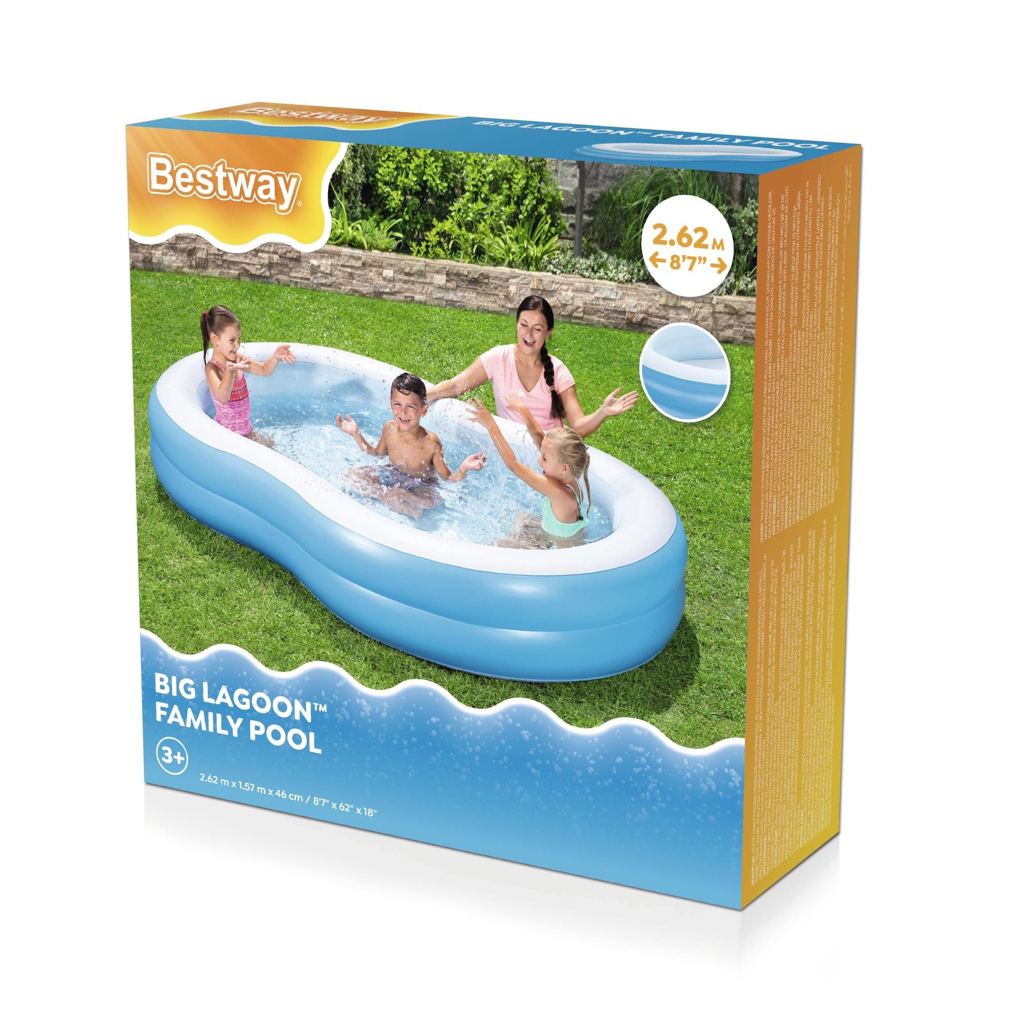 Opblaasbare spullen voor kinderen Bestway Big Lagoon Opblaasbaar Familiezwembad 2,62 m x 1,57 m x 46 cm Bestway 12