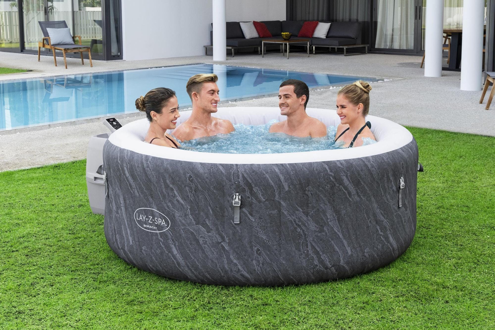 Opblaasbare bubbelbaden Lay-Z Spa Lay-Z-Spa Boracay AirJet opblaasbare spa 2-4 personen Bestway 1