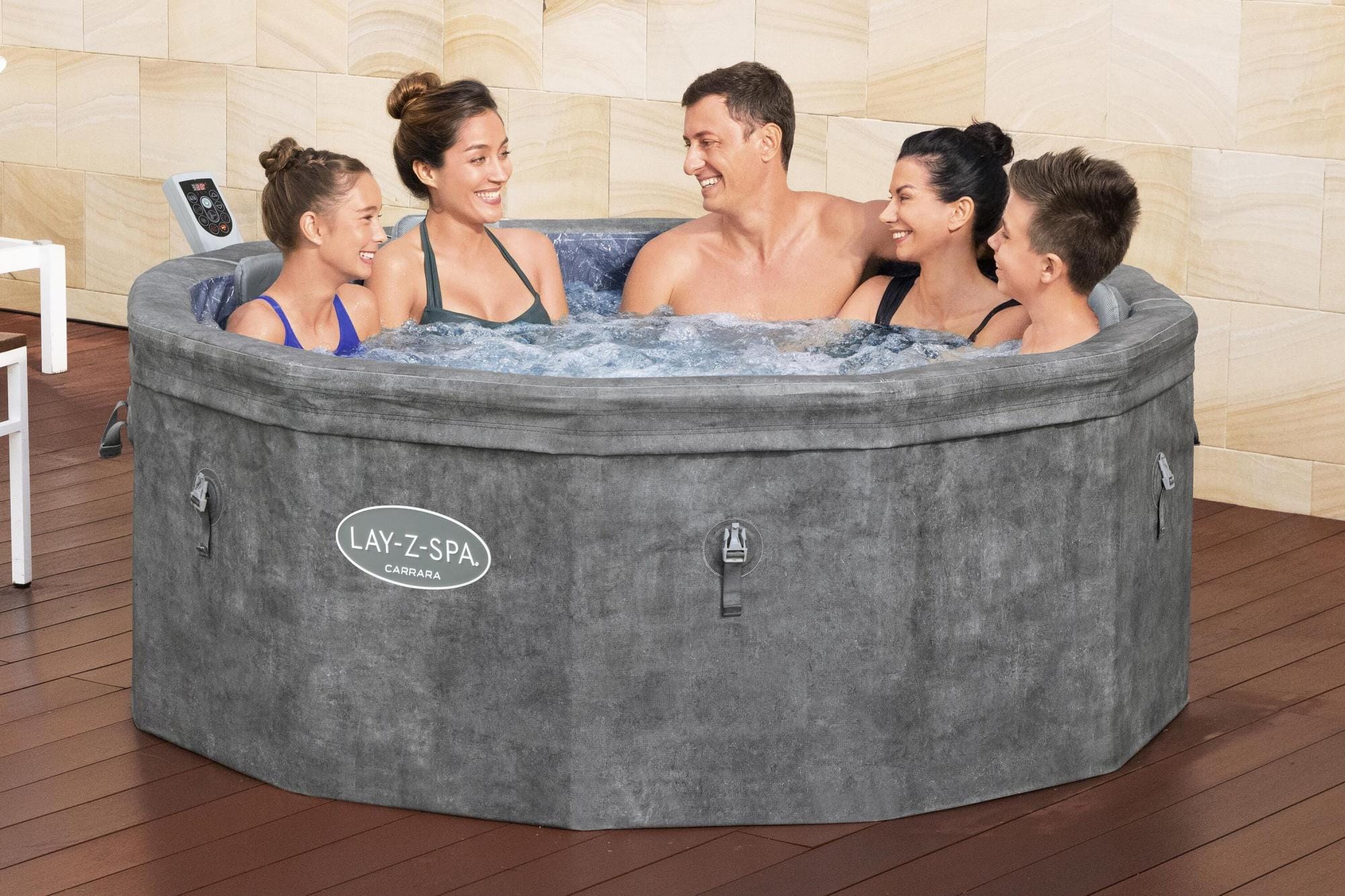 Opblaasbare bubbelbaden Lay-Z Spa Lay-Z-Spa Carrara Energy-Efficient Smart AirJet Spa met App Bediening 4-6 Personen Bestway 2