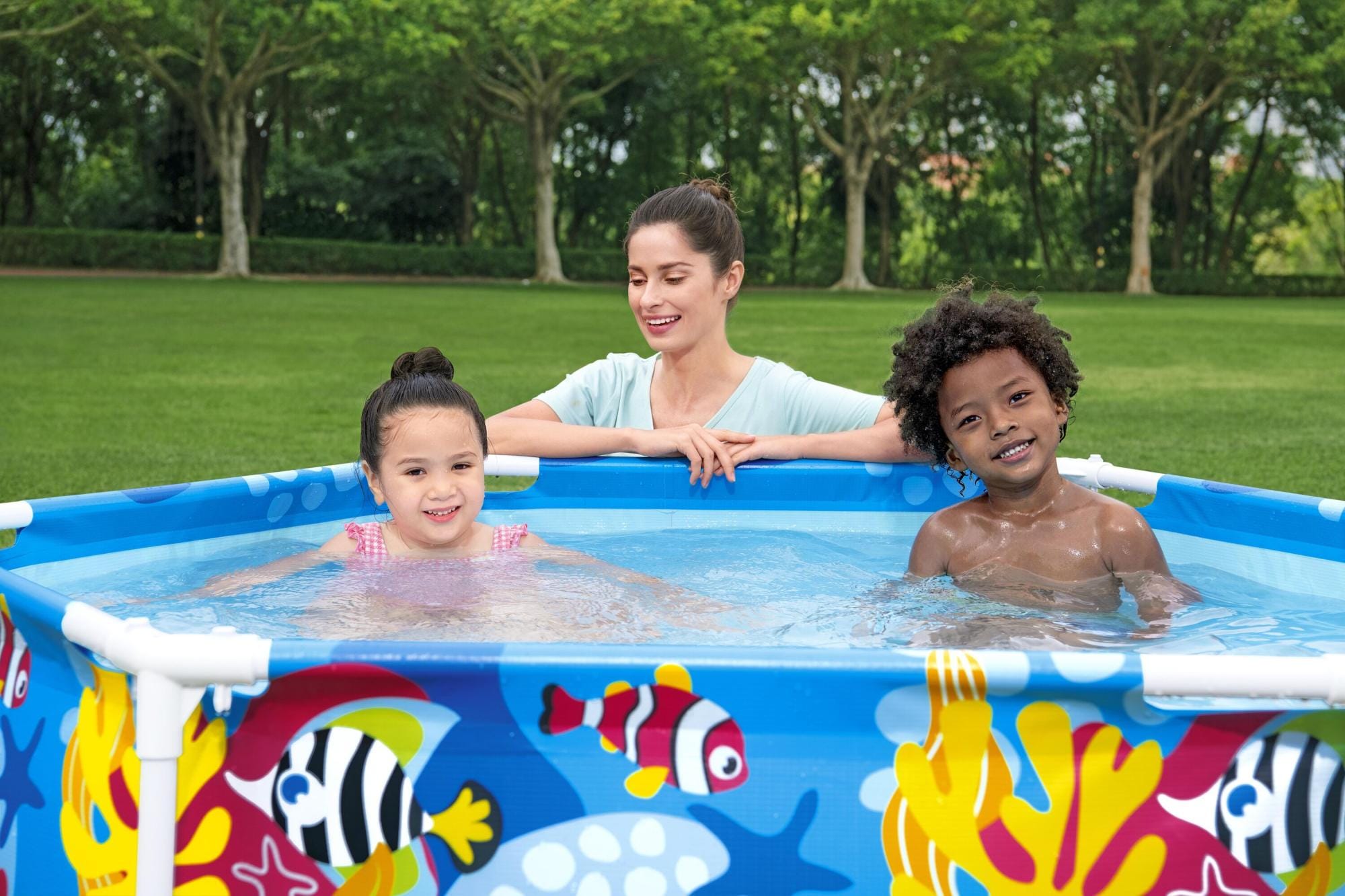 Opblaasbare spullen voor kinderen Bestway Steel Pro UV Careful Splash-in-Shade Rond Bovengronds Zwembad 1,83 m x 51 cm Bestway 2