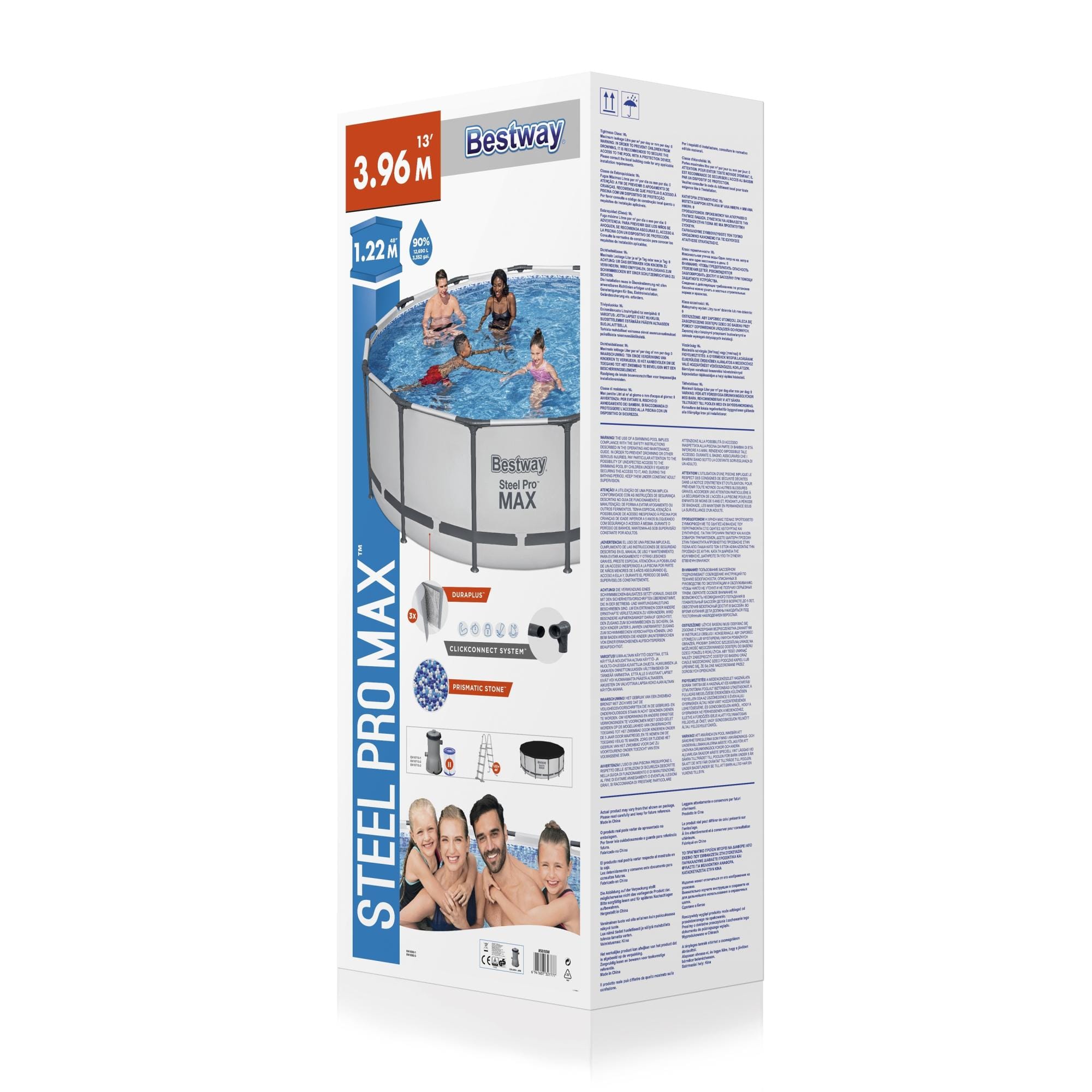 Bovengronds zwembad Steel Pro MAX bovengrondse ronde set van 396x122 cm Bestway 8