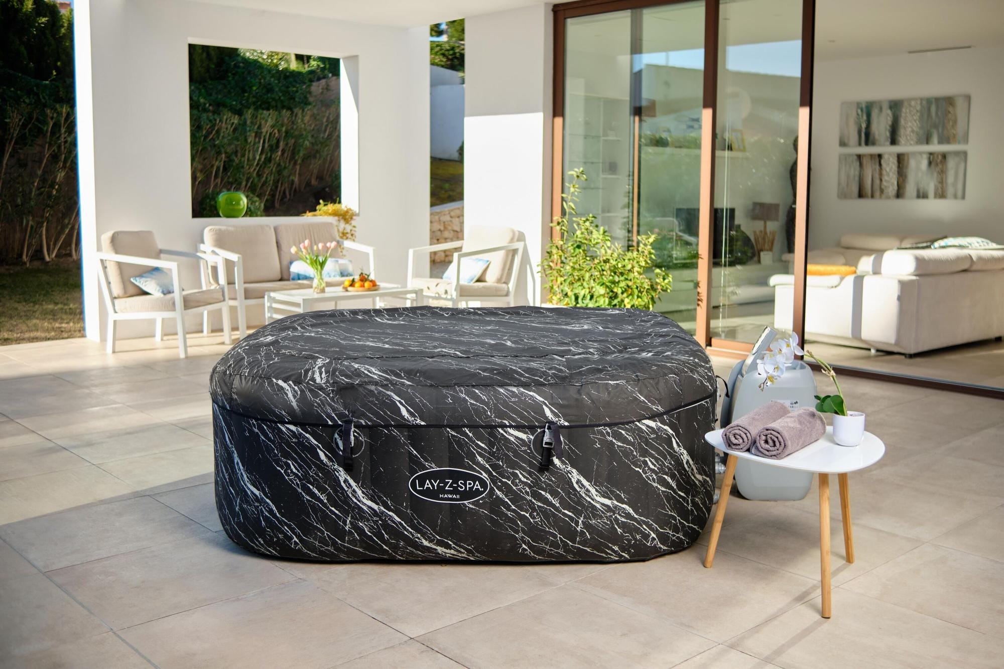 Opblaasbare bubbelbaden Lay-Z Spa Lay-Z-Spa Hollywood Luxe AirJet  Opblaasbare Spa met Ledverlichting voor 4-6 Personen Bestway 11