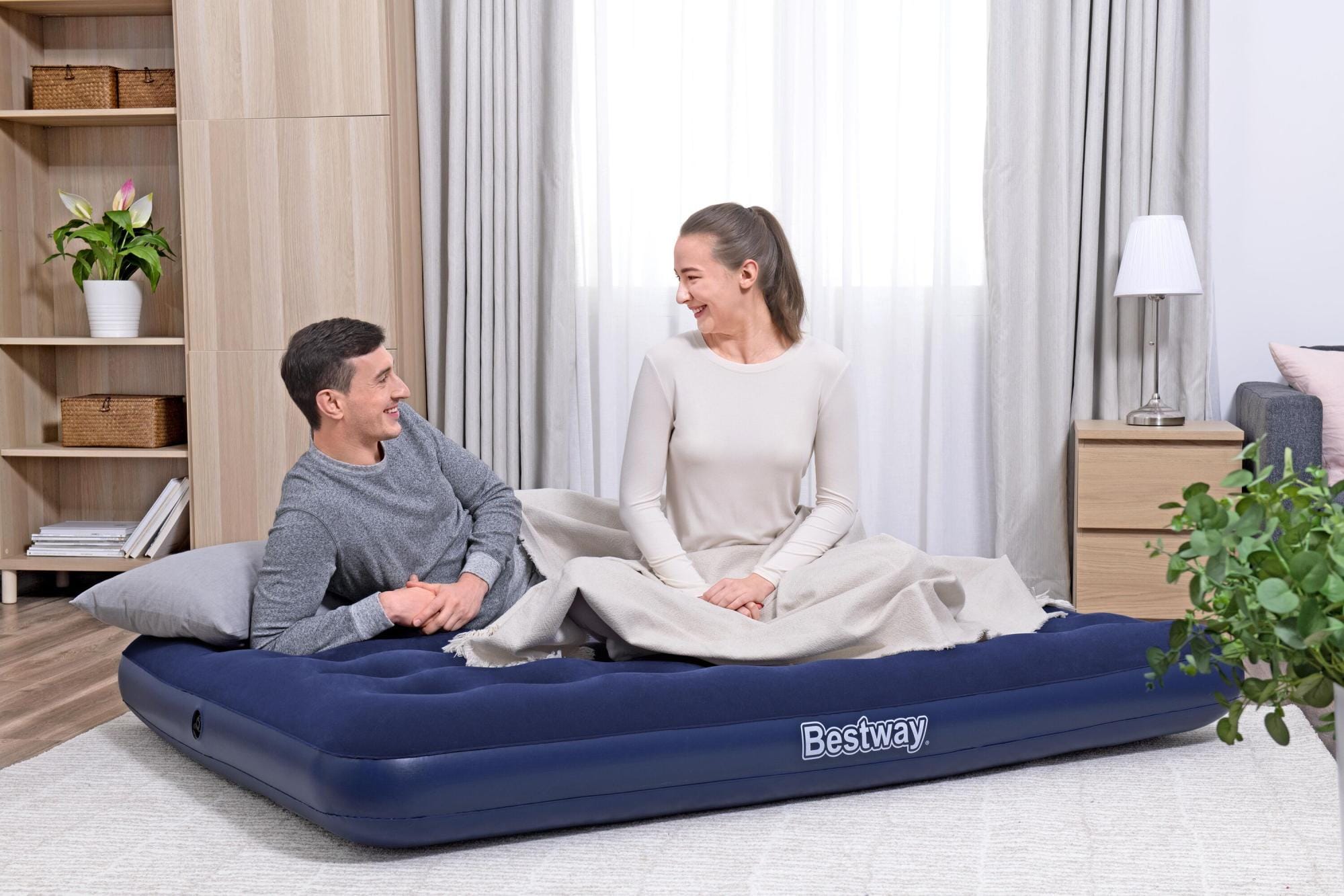 Luchtbed Bestway Junior Blauwe Dubbele Luchtmatras 1.91m x 76cm x 22cm Bestway 1
