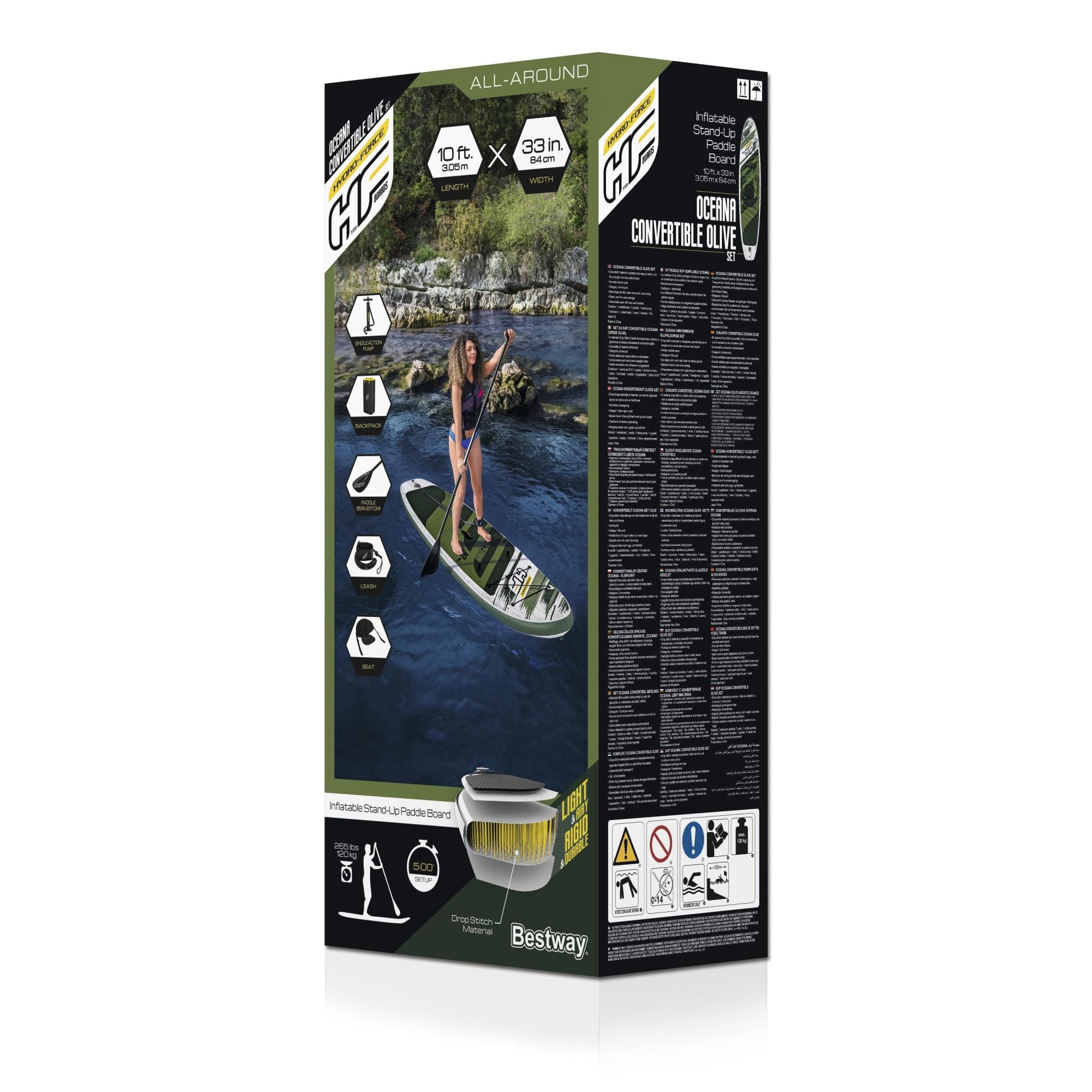 SUP en kajak Hydro-Force Oceana Omvormbare Opblaasbare Stand-Up Paddleboard en Kayak Set 3,05 m Bestway 6