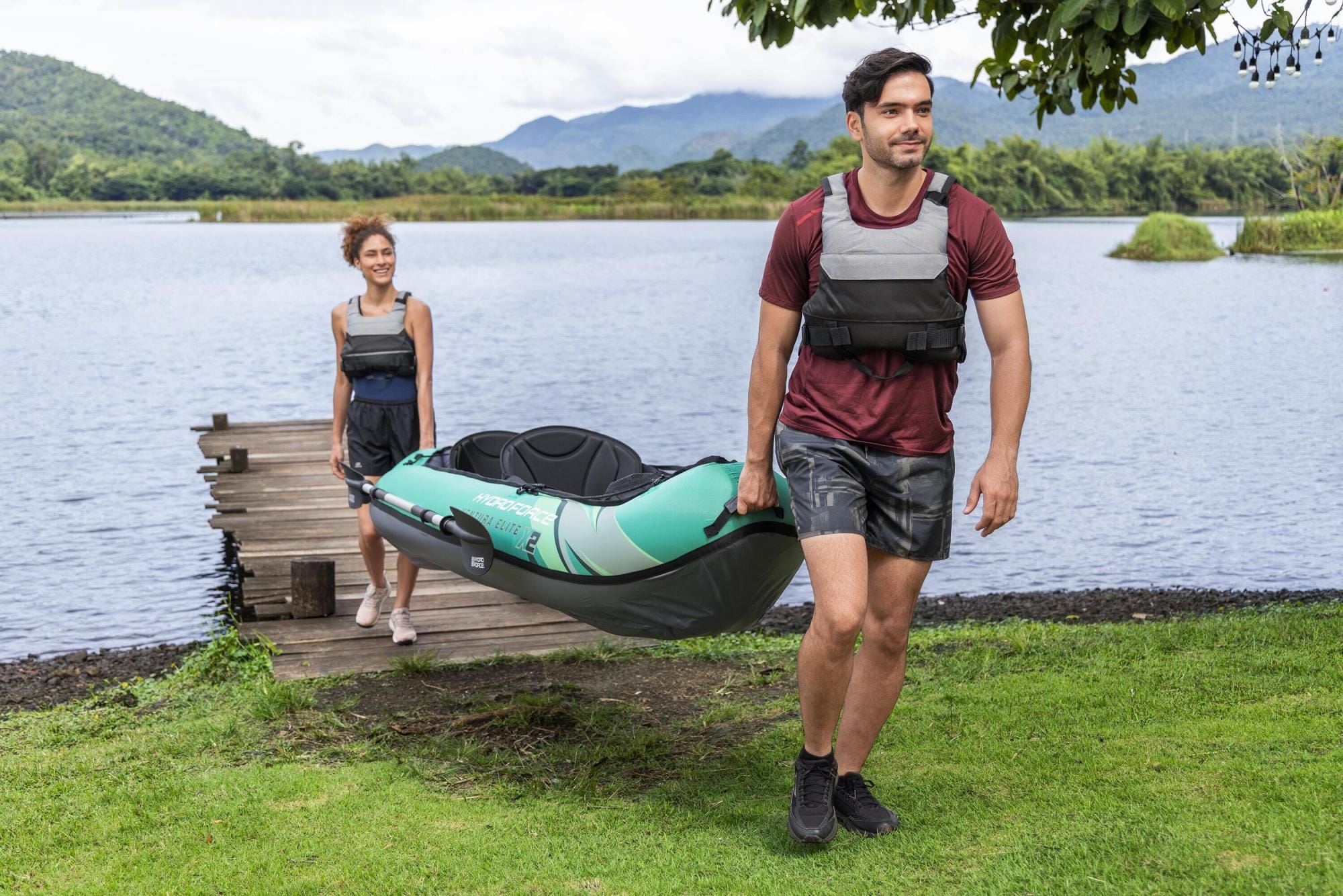 SUP en kajak Hydro Force Ventura Elite X2 Opblaasbare Kajak Set voor 2 Personen 3,30 m Bestway 8