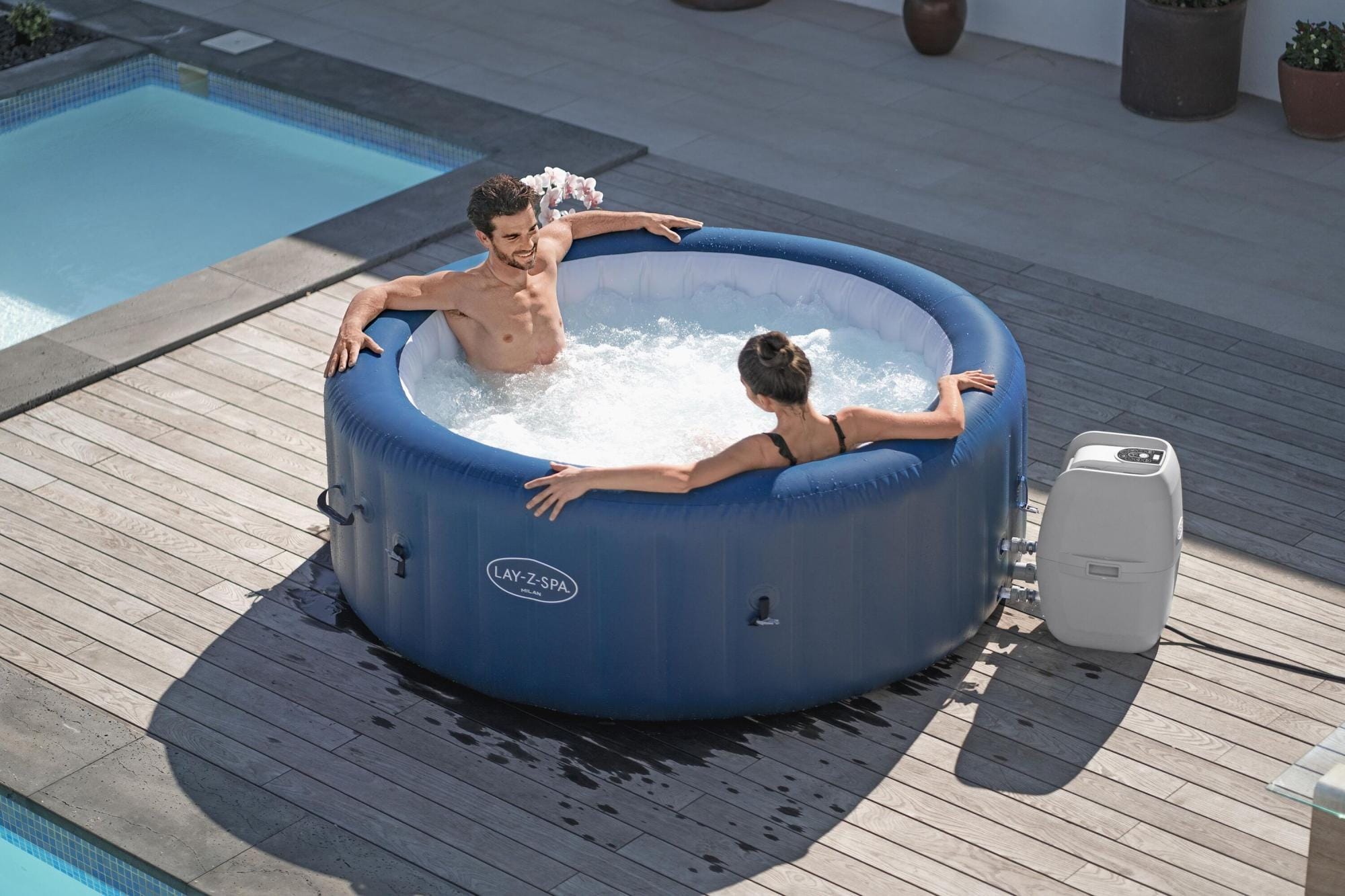 Opblaasbare bubbelbaden Lay-Z Spa Lay-Z-Spa Milan AirJet Plus opblaasbare spa 4-6 personen Bestway 3