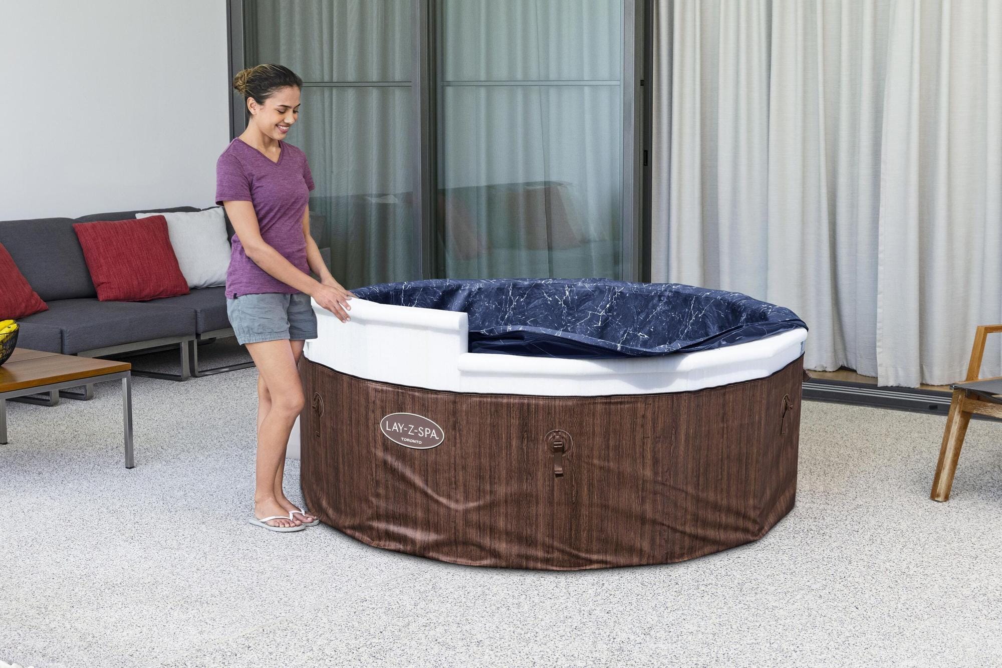 Opblaasbare bubbelbaden Lay-Z Spa Lay-Z-Spa Toronto AirJet Plus opblaasbare spa 5-7 personen Bestway 8