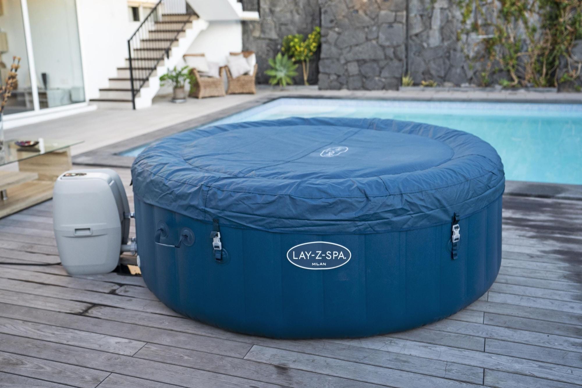 Opblaasbare bubbelbaden Lay-Z Spa Lay-Z-Spa Milan AirJet Plus opblaasbare spa 4-6 personen Bestway 12