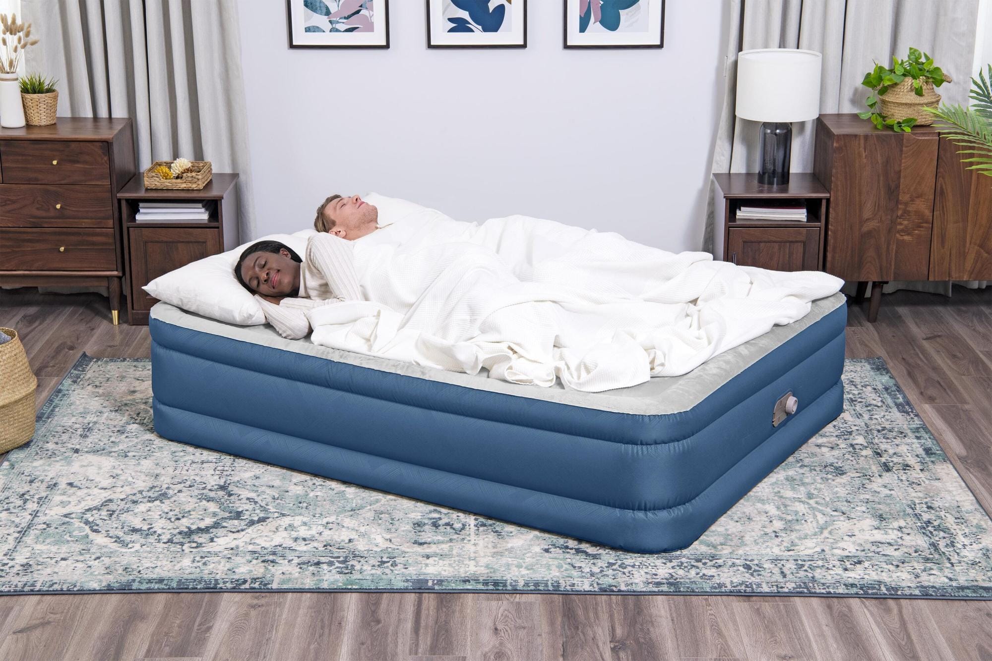 Luchtbed Bestway Fortech Snugable Top Queen Luchtmatras met Ingebouwde AC Pomp en Antimicrobiële coating 2,03 m x 1,52 m x 46 cm Bestway 1