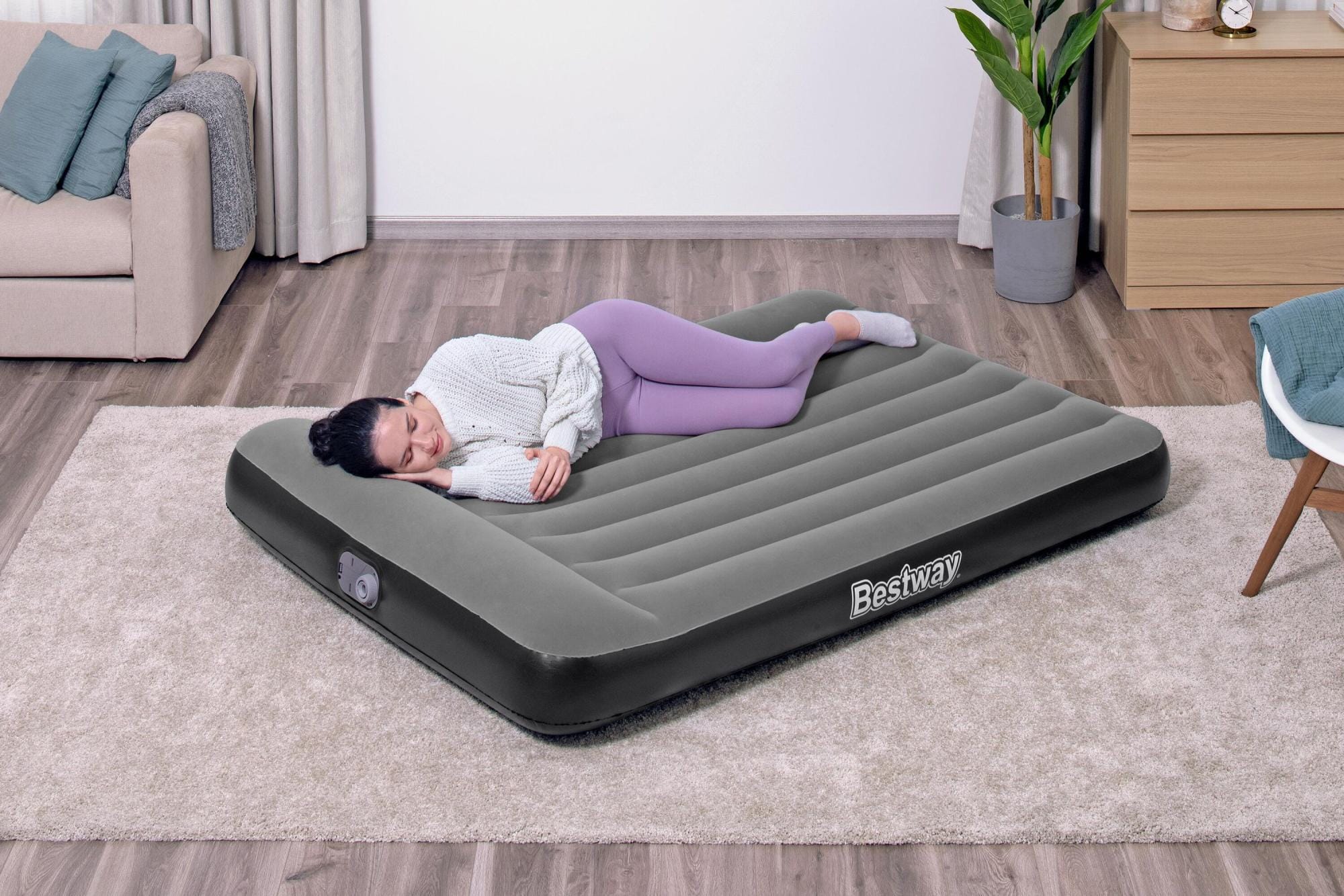 Luchtbed Bestway Tritech Luchtmatras met Ingebouwde AC Pomp 1,91 m x 1,37 m x 30 cm Bestway 1