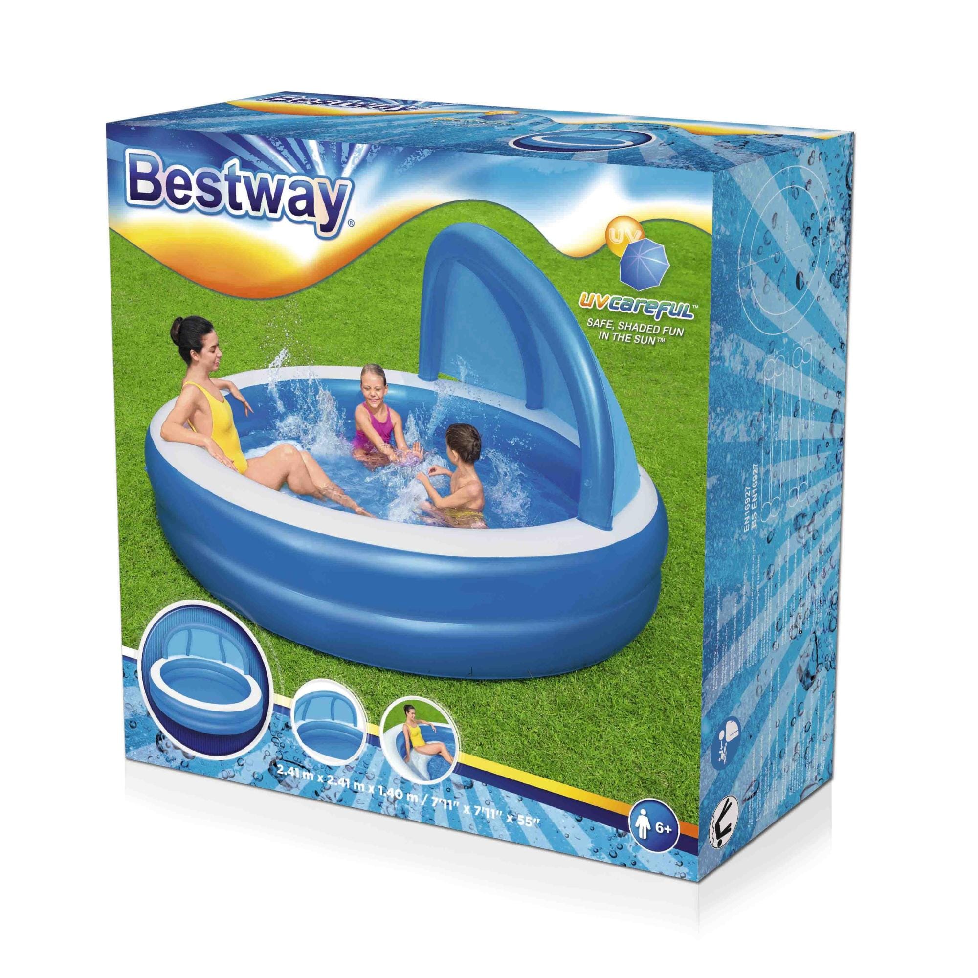 Opblaasbare spullen voor kinderen Bestway Summer Days opblaasbaar familiezwembad met UV Careful zonnescherm Bestway 10