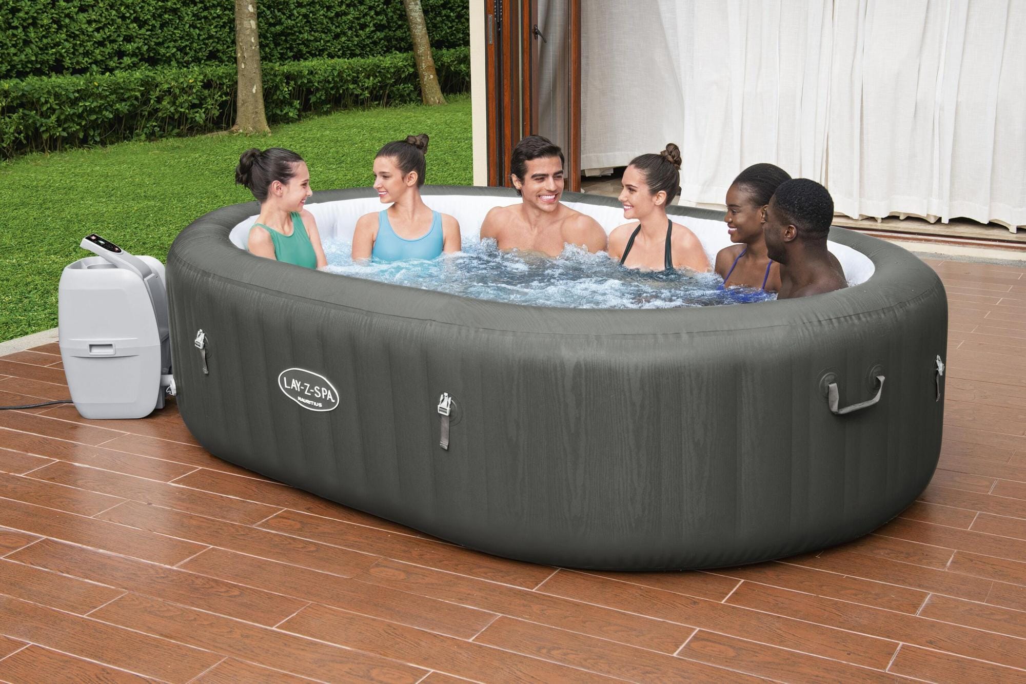 Opblaasbare bubbelbaden Lay-Z Spa Lay-Z-Spa Mauritius Smart AirJet Opblaasbare Spa voor 5-7 Personen Bestway 1