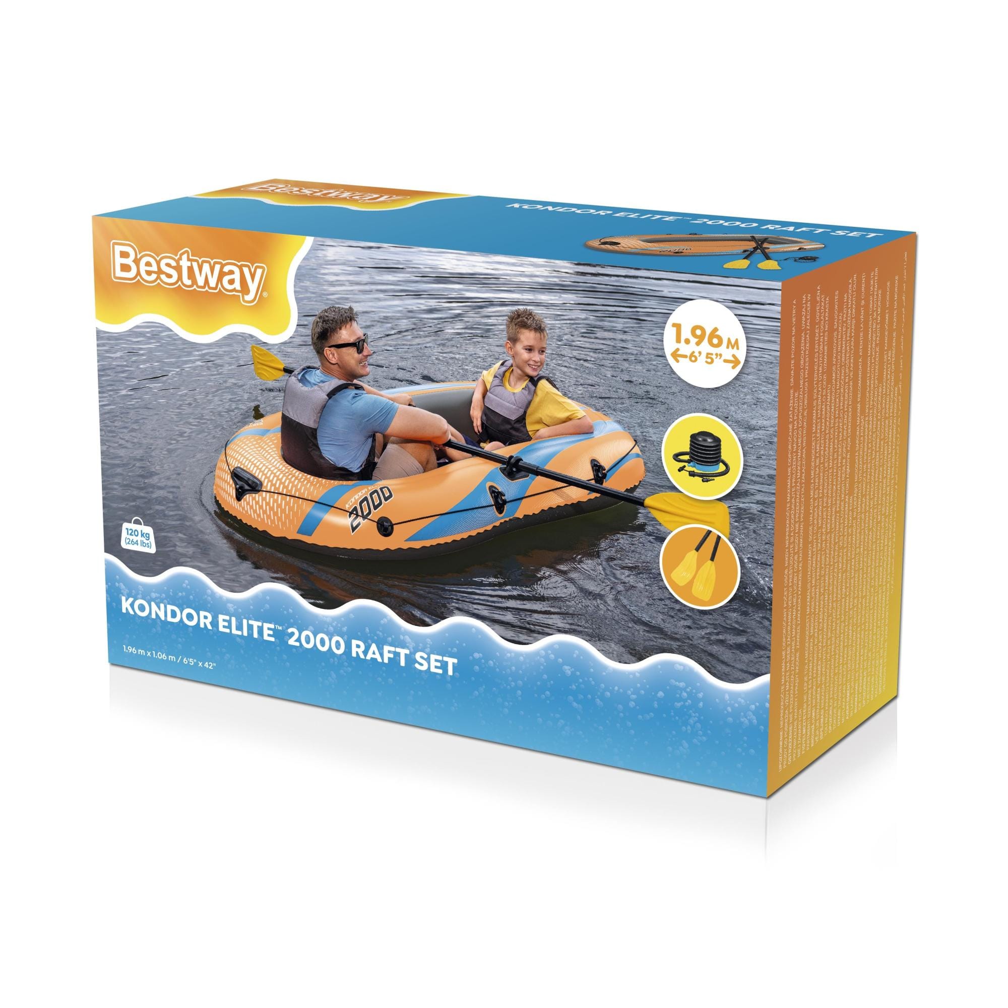 SUP en kajak Bestway Kondor Elite 2000 Opblaasbaar Raft Set 1,96 m x 1,06 m Bestway 8