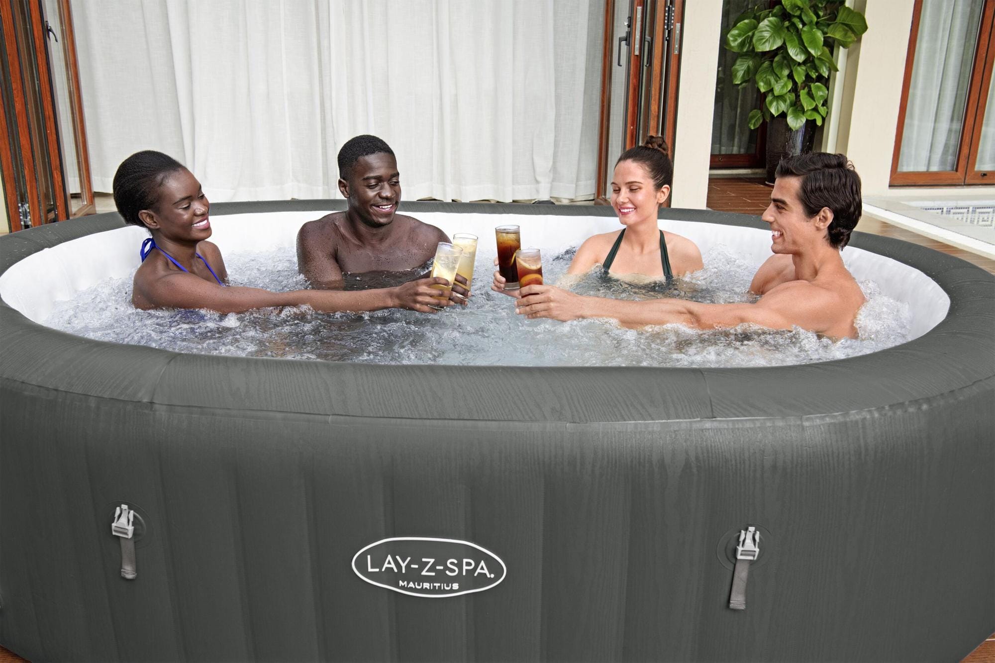 Opblaasbare bubbelbaden Lay-Z Spa Lay-Z-Spa Mauritius AirJet opblaasbare spa 5-7 personen Bestway 1